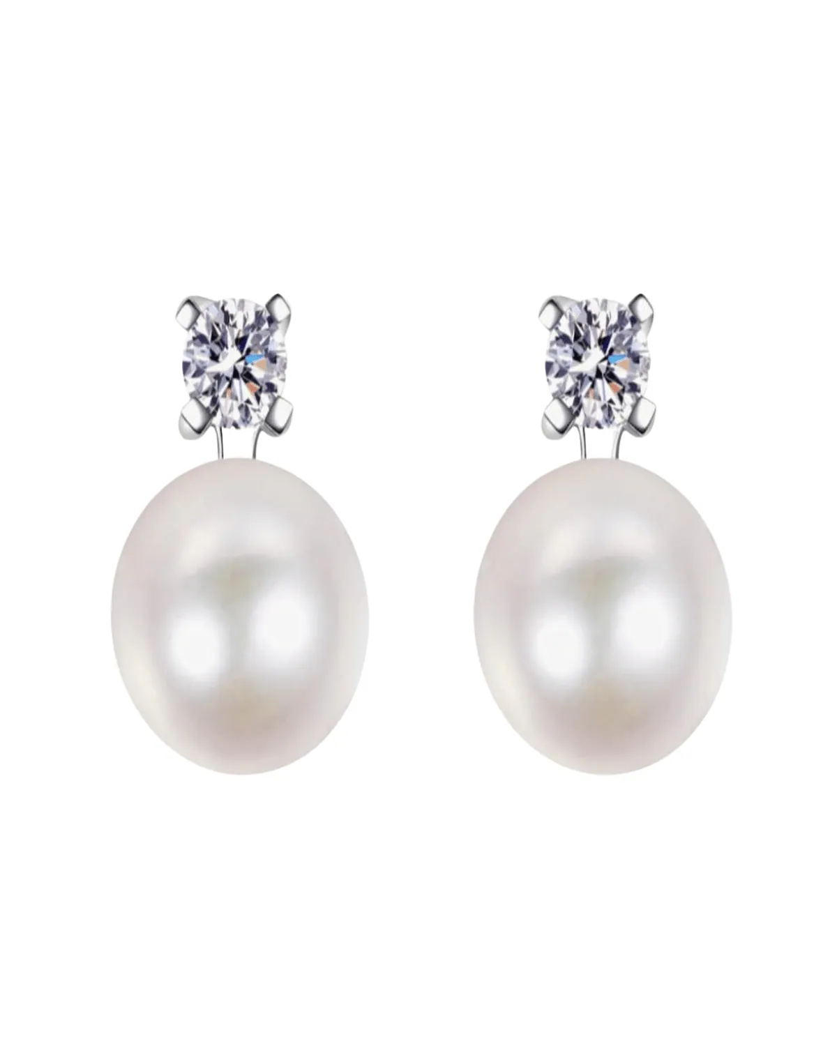 0.5 Carat Diamond Pearl Stud Earrings