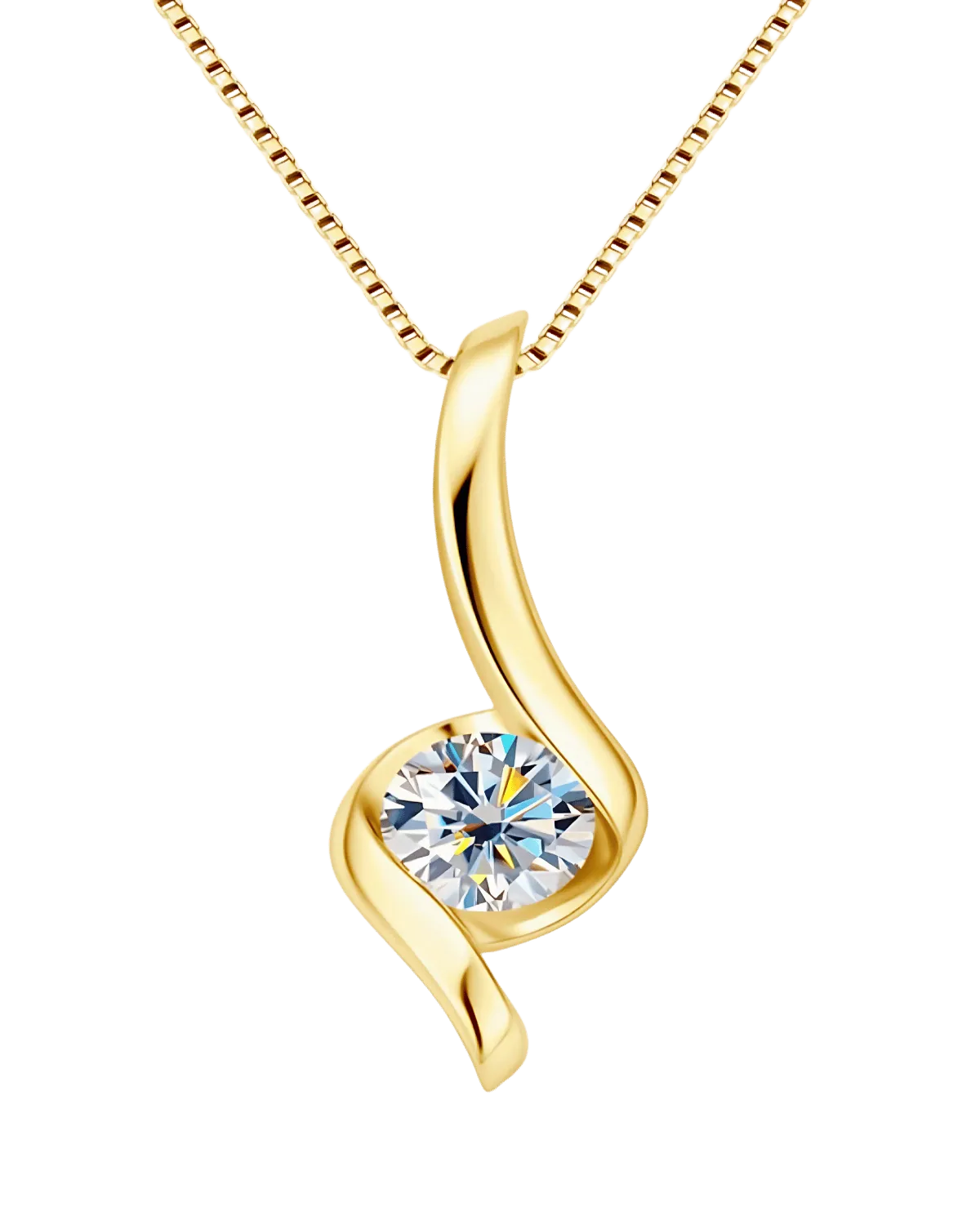 1 Carat Diamond Gold Pendant Necklace