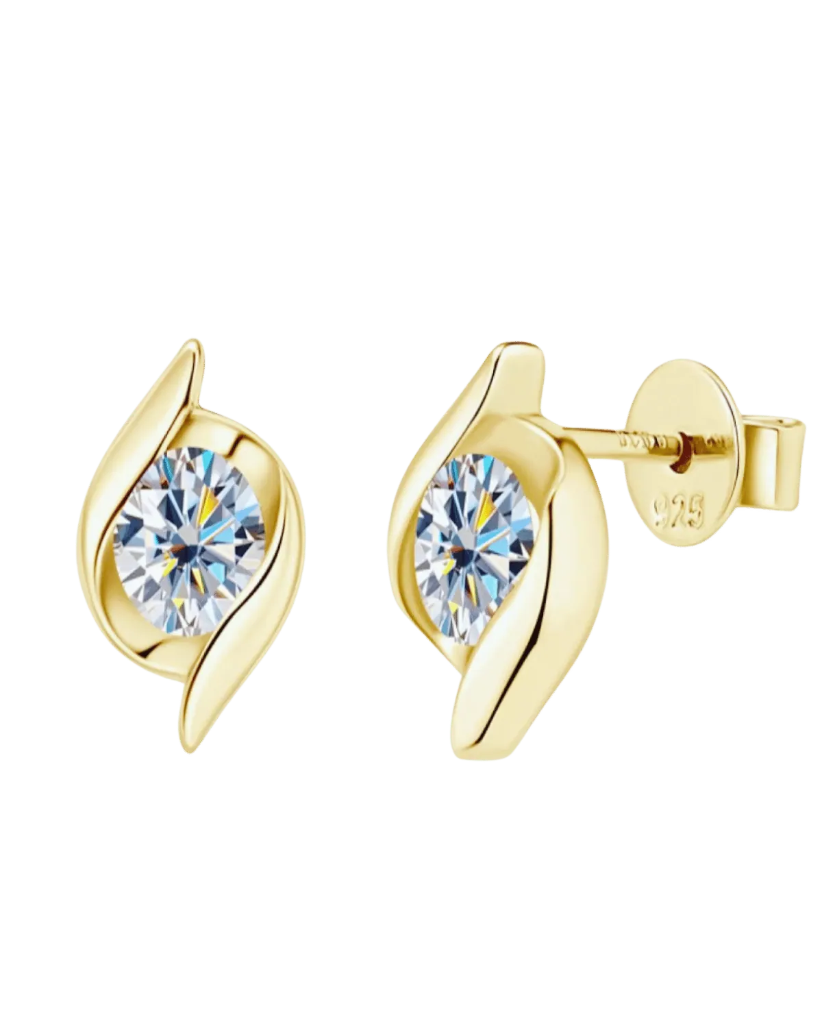 1 Carat Diamond Gold Stud Earrings