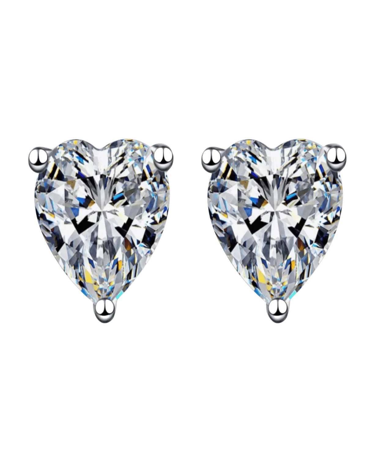 1 Carat Diamond Heart Stud Earrings