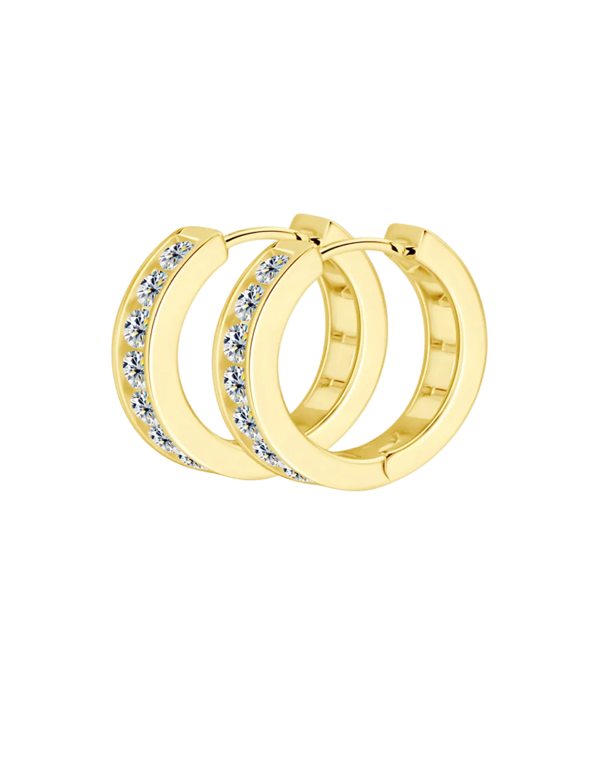18K Diamond Gold Hoop Earrings