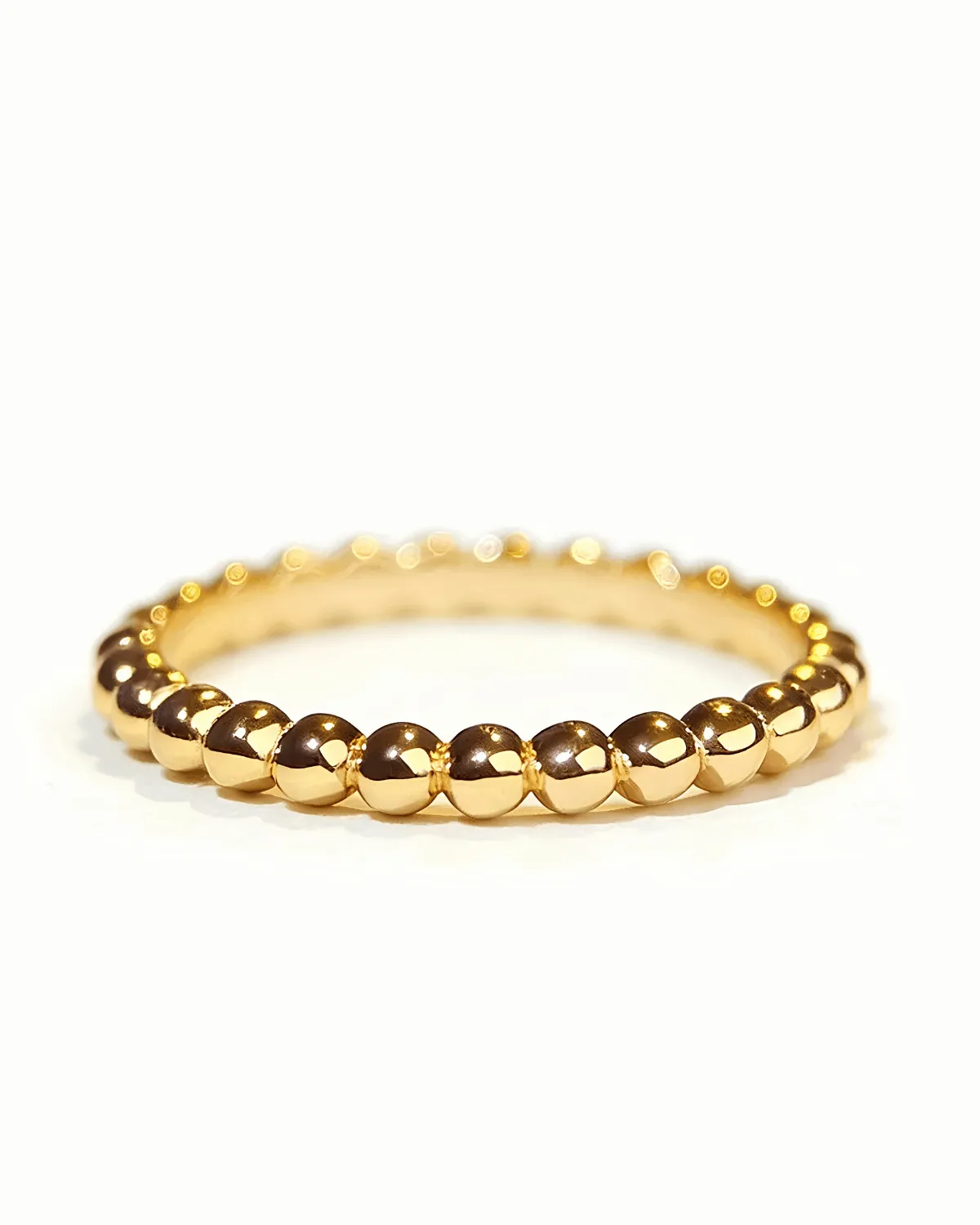 18K Gold Bead Ring
