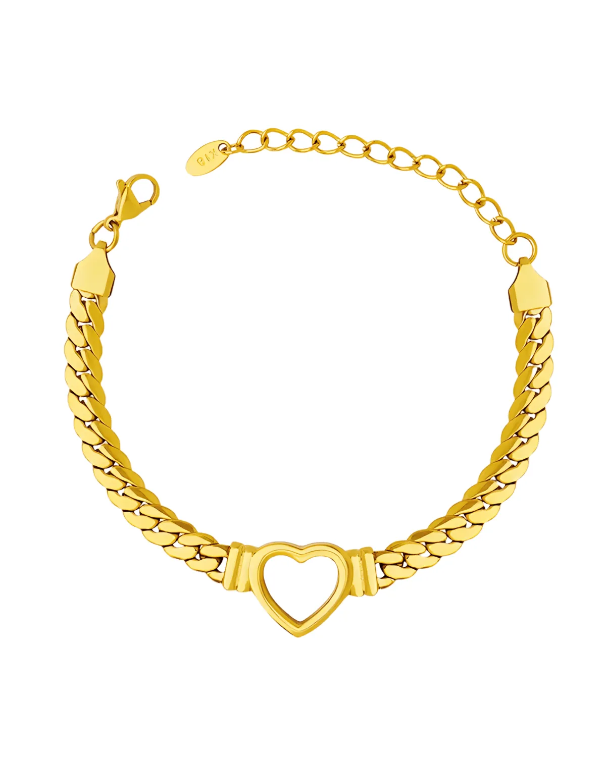18K Gold Chain Heart Bracelet - MASON CHUNKY CHAIN™
