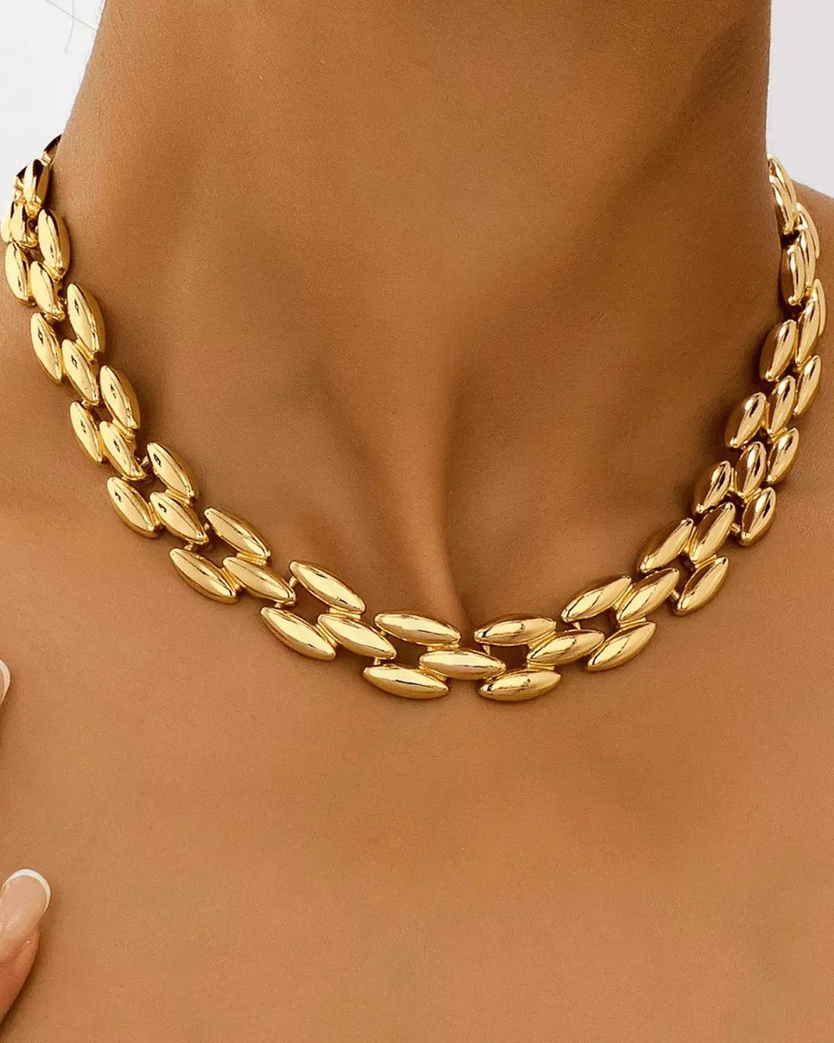 18K Gold Chain Necklace - MASON CHUNKY CHAIN™ Wheat