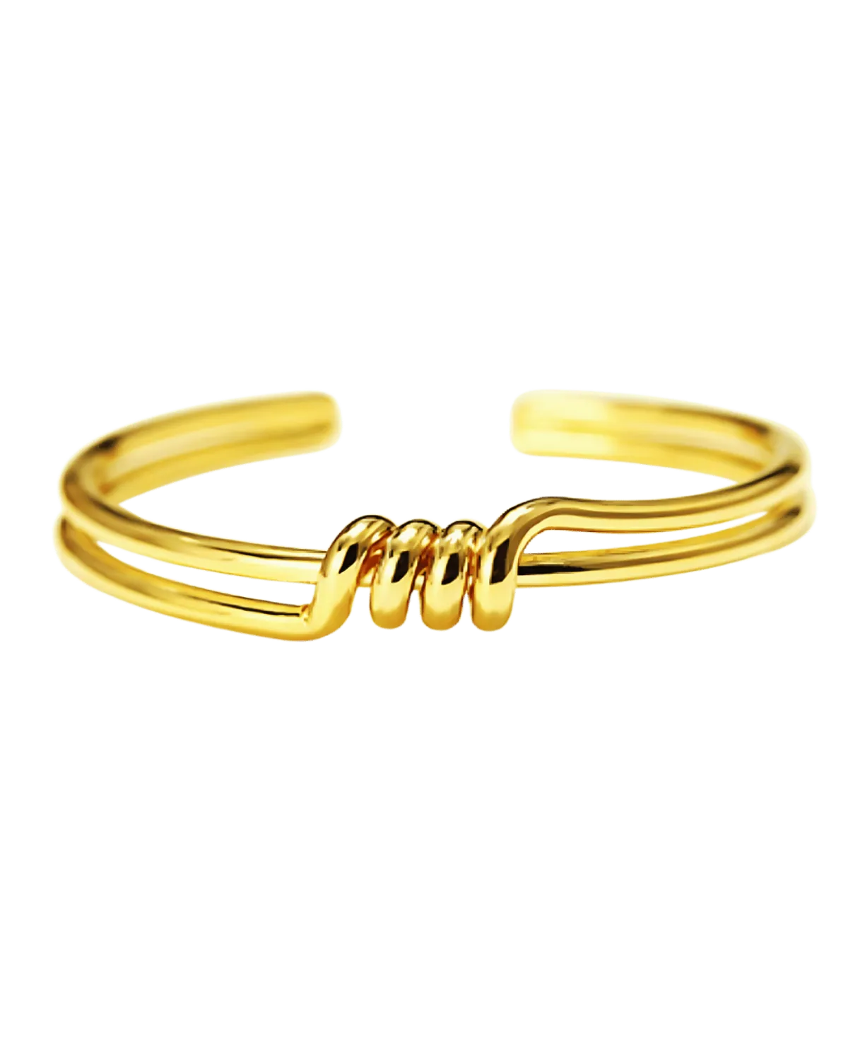 18K Gold Cuff Bracelet - Open Spiral
