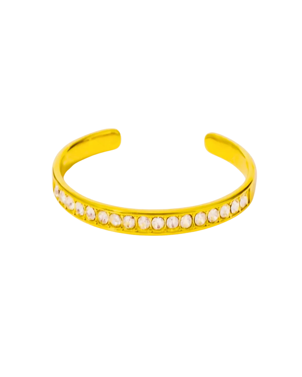 18K Gold Cuff Bracelet with Tennis Diamonds