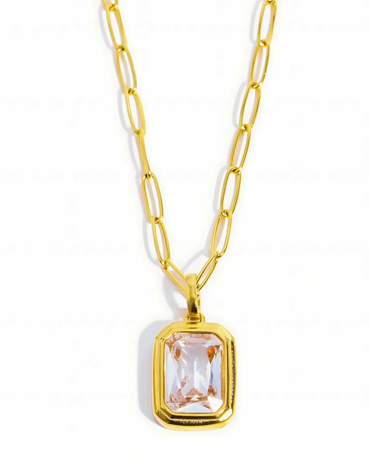 18K Gold Diamond Geometrical Pendant Necklace