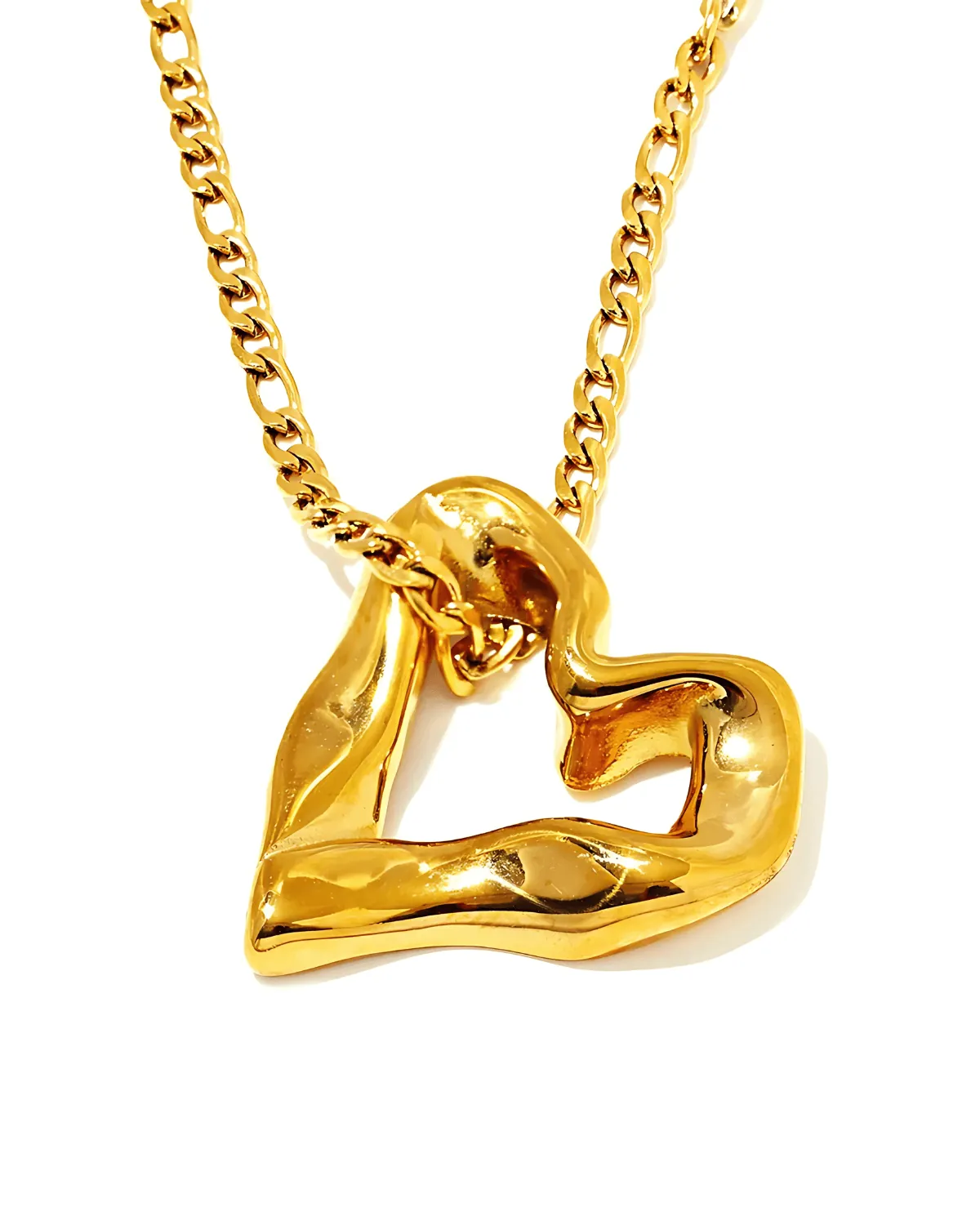 18K Gold Heart Pendant Necklace