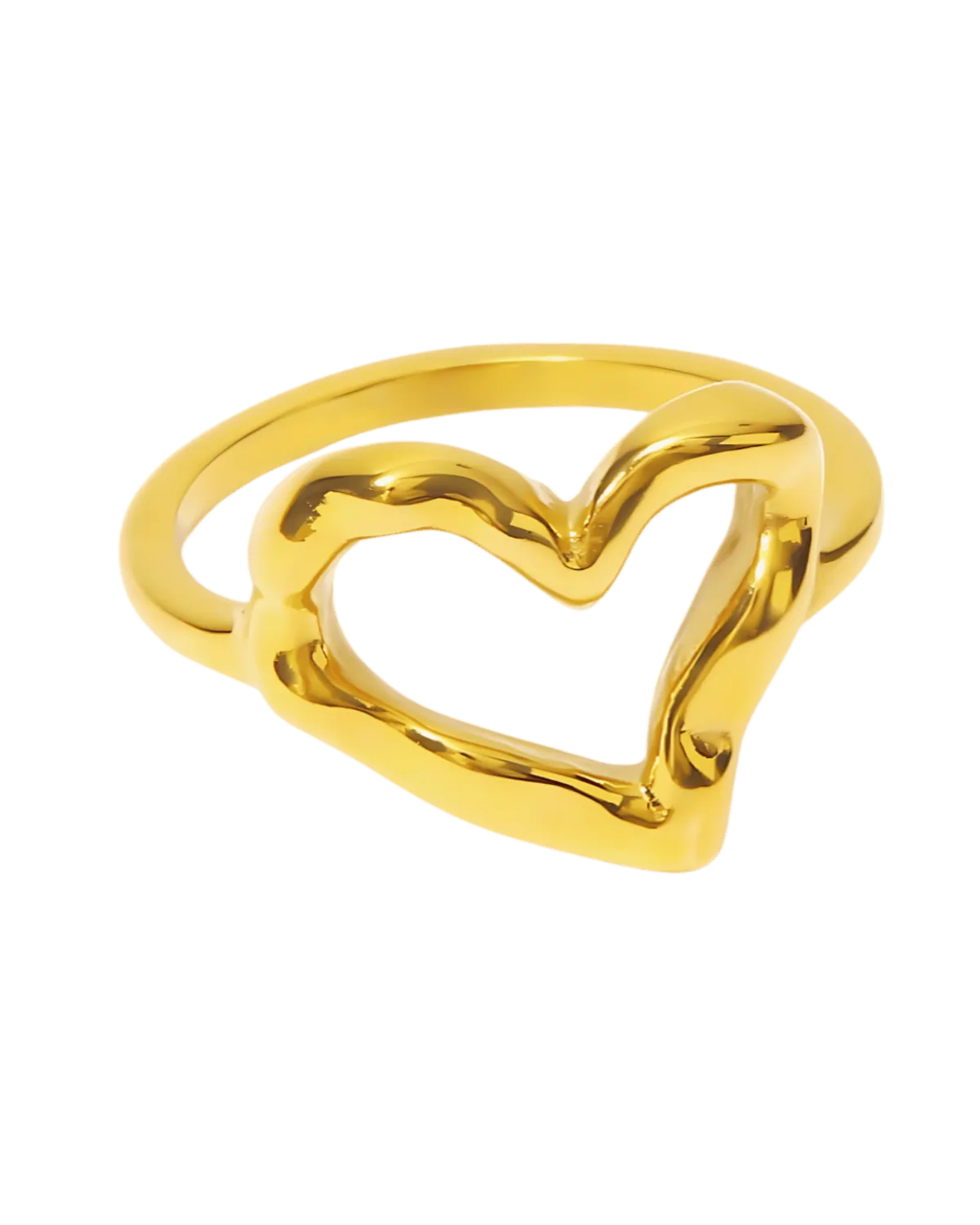 18K Gold Heart Ring