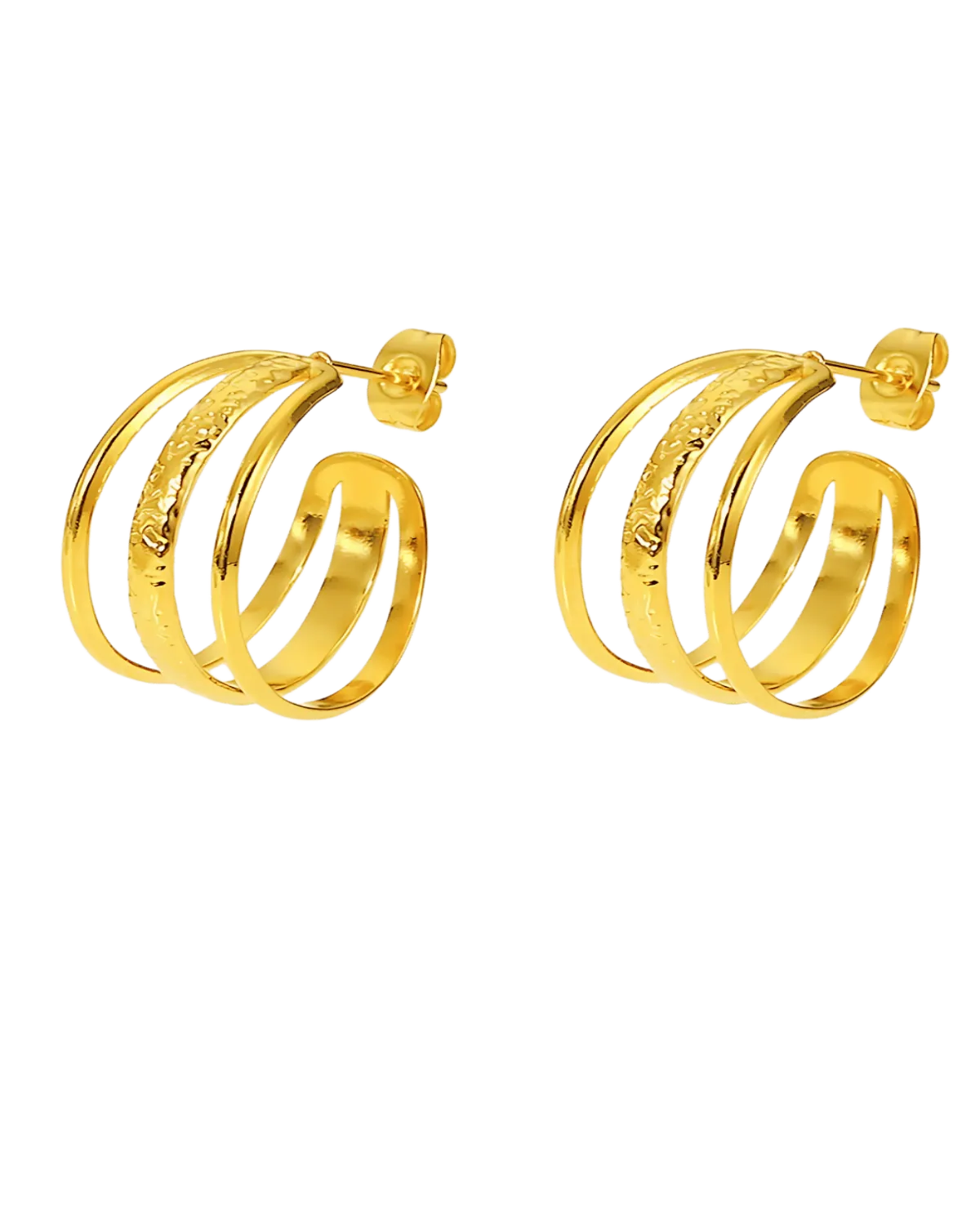 Mason & Madison Co. 18K Gold Hoop Earrings - 3 in 1 C
