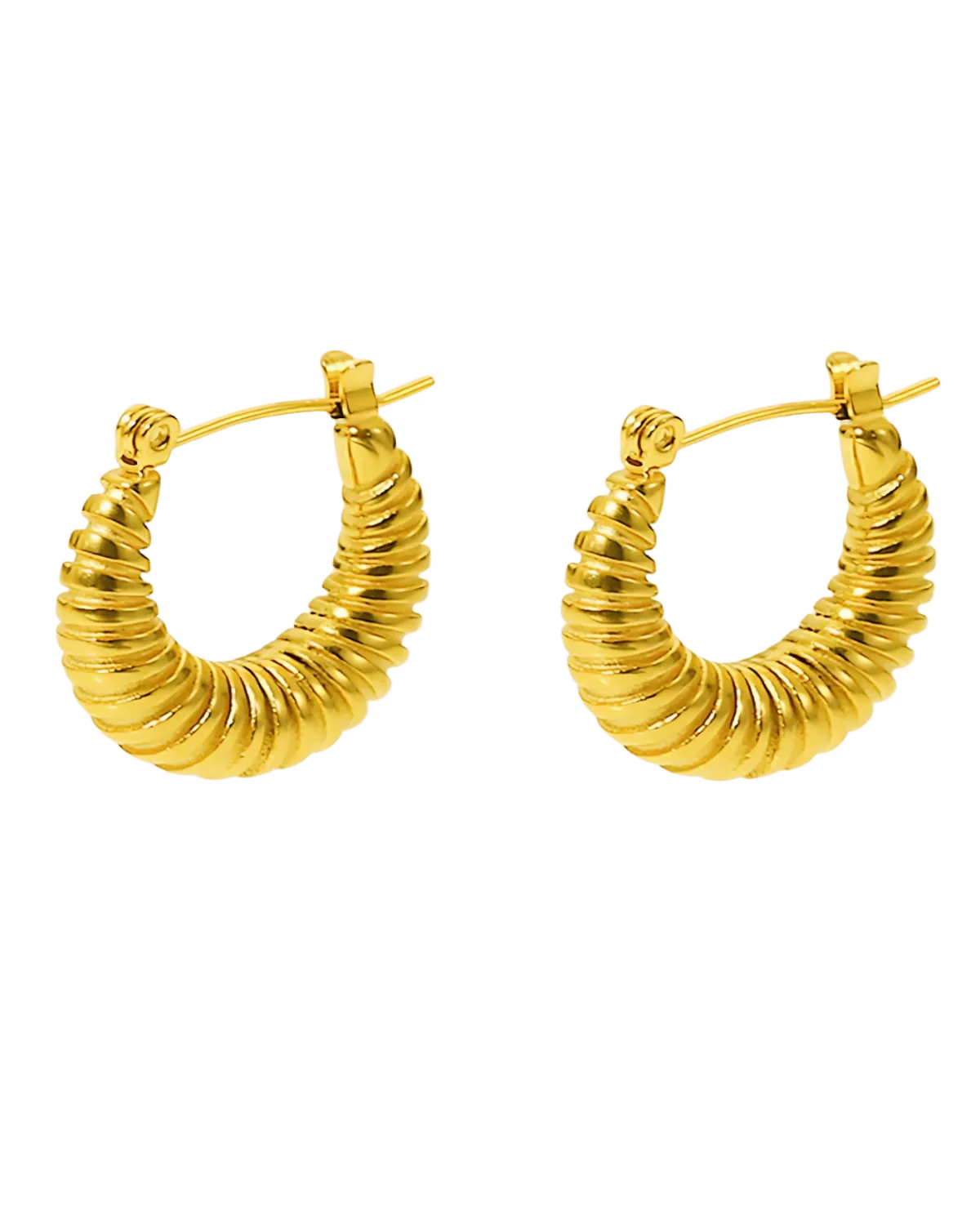 Mason & Madison Co. 18K Gold Hoop Earrings - Catch Me Up Textured