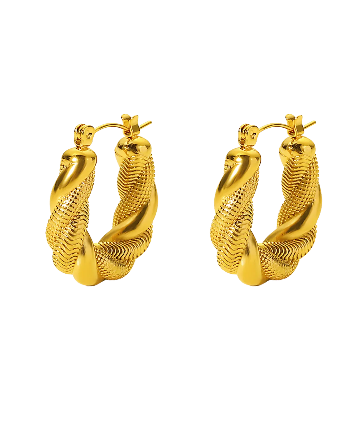18K Gold Hoop Earrings - Devoted to You Twisted