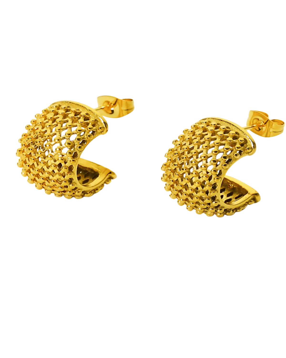 Mason & Madison Co. 18K Gold Hoop Earrings - Mesh Half
