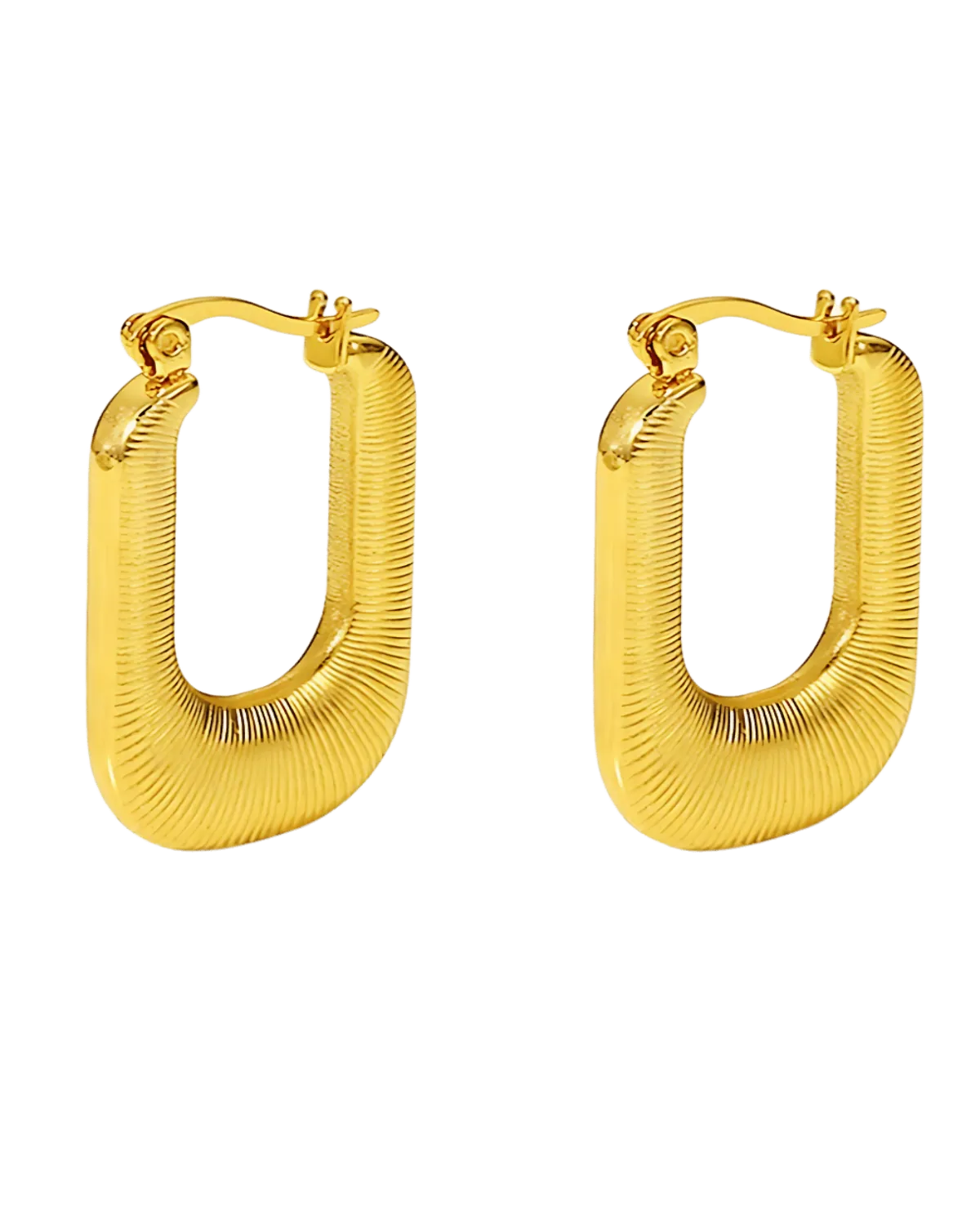 18K Gold Hoop Earrings - Thread U