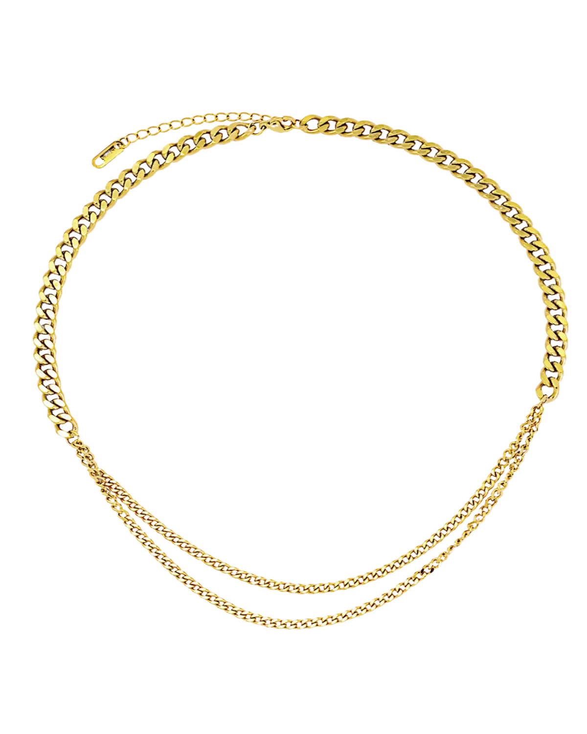 18K Gold Layered Chain Necklace - Take My Hand