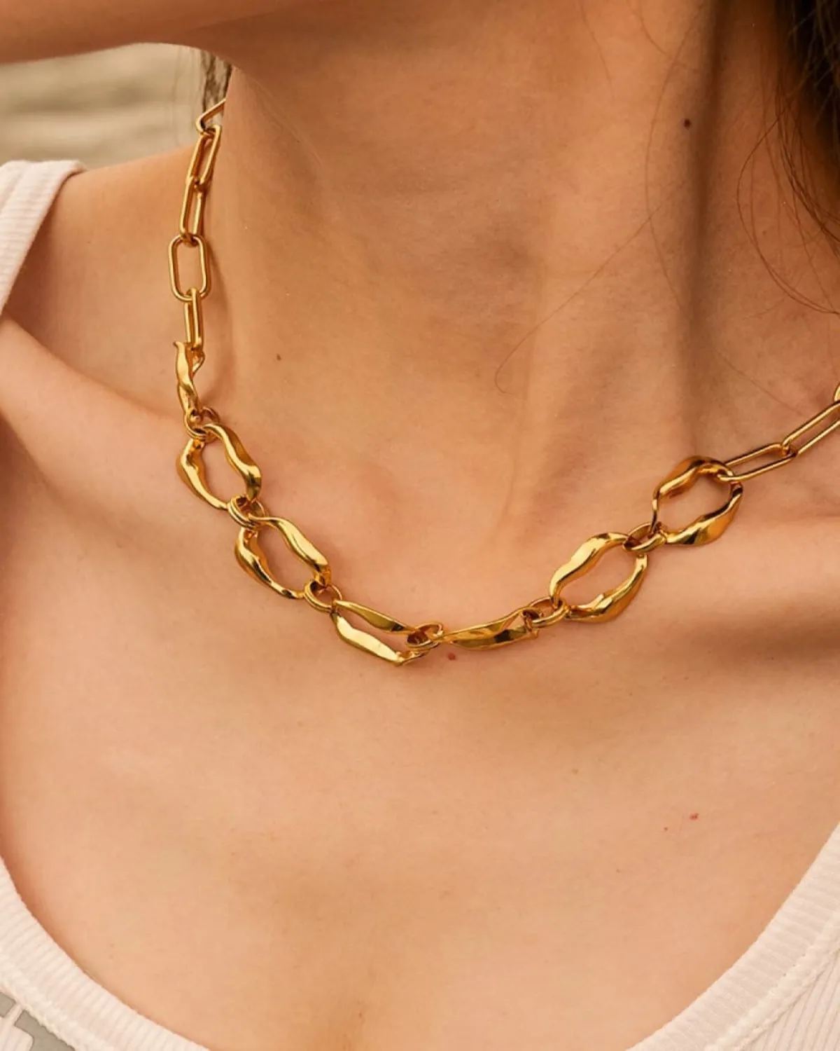 18K Gold Link Chain Necklace