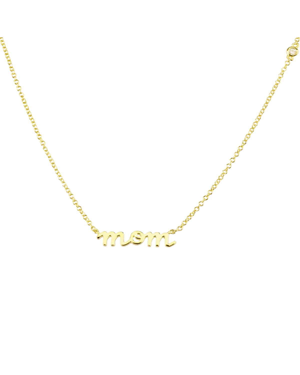 18K Gold MOM Pendant Necklace