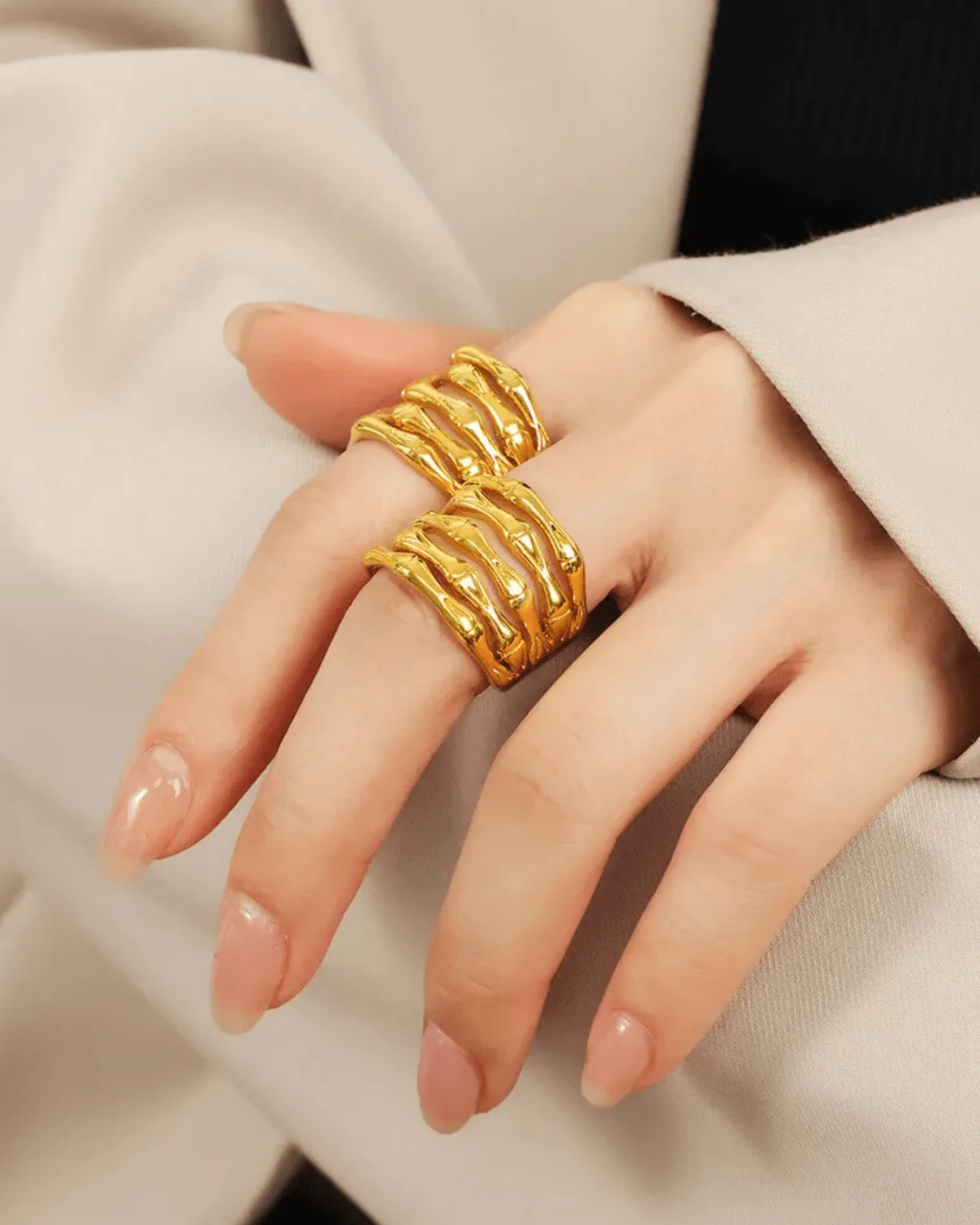 18K Gold Multi-Layered Ring