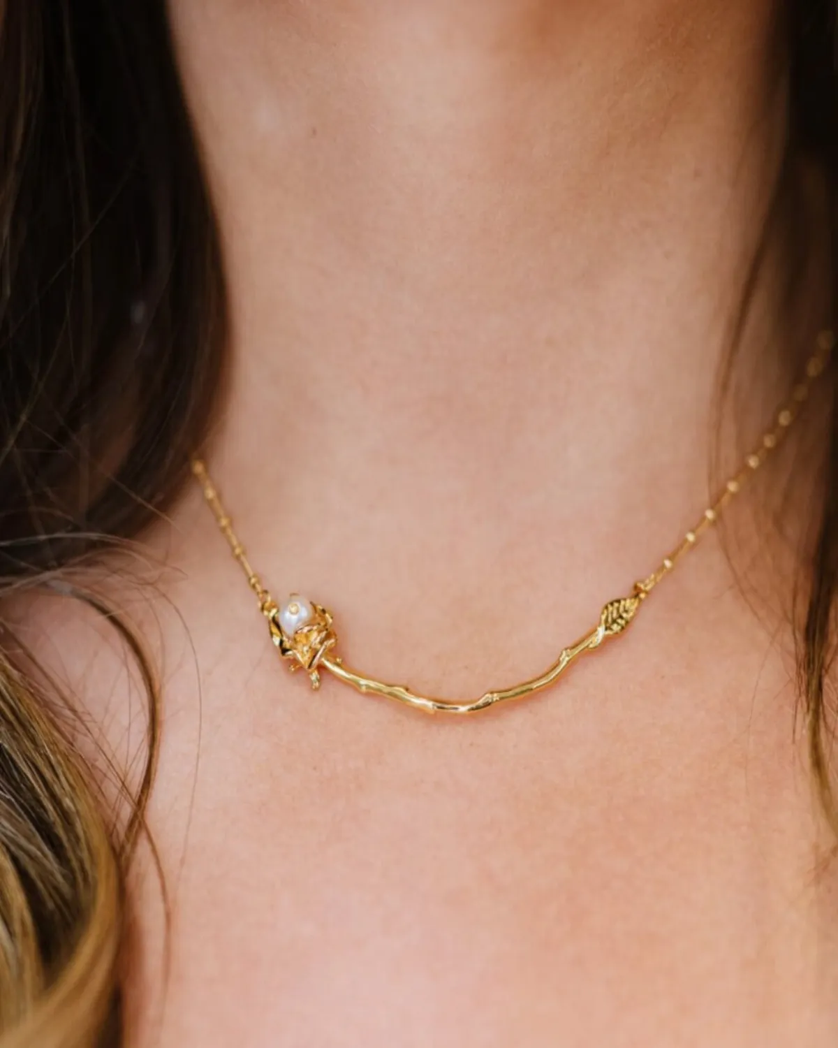 18K Gold Pendant Necklace - Ravishing Rose