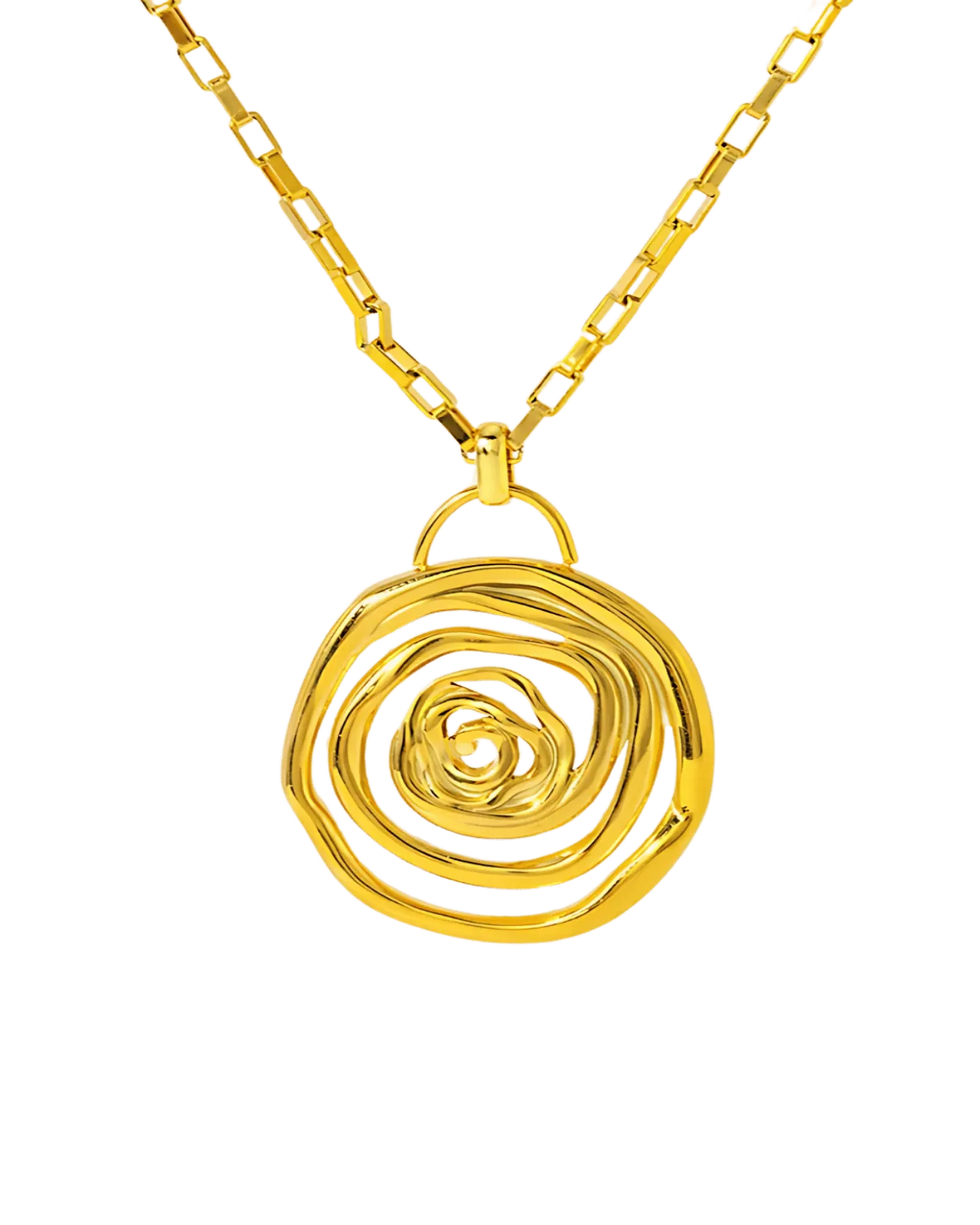 18K Gold Pendant Necklace - Spiral