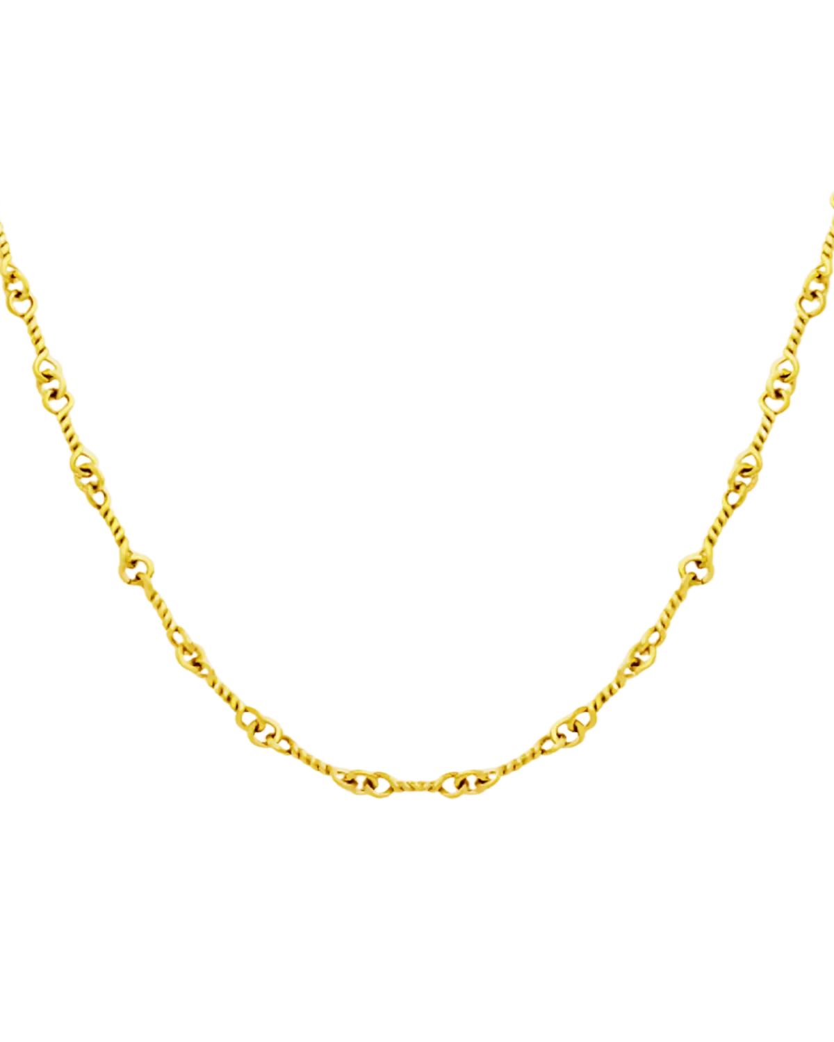 18K Gold Rope Link Chain Necklace