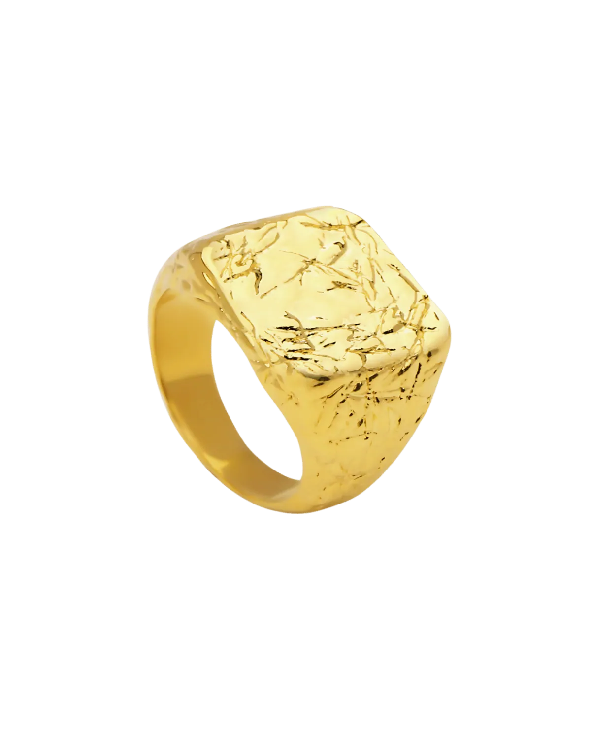 18K Gold Statement Ring - Textured