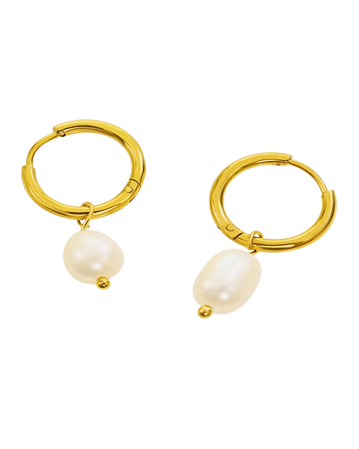 Mason & Madison Co. 18K Pearl Drop Hoop Earrings