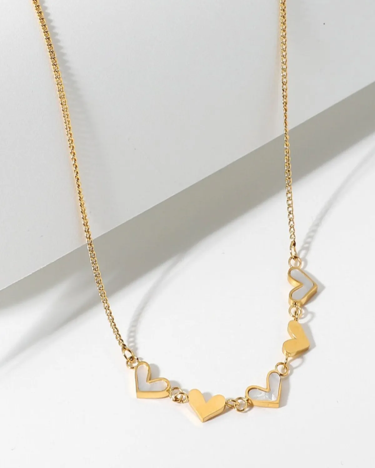 18K Pearl Heart Chain Necklace