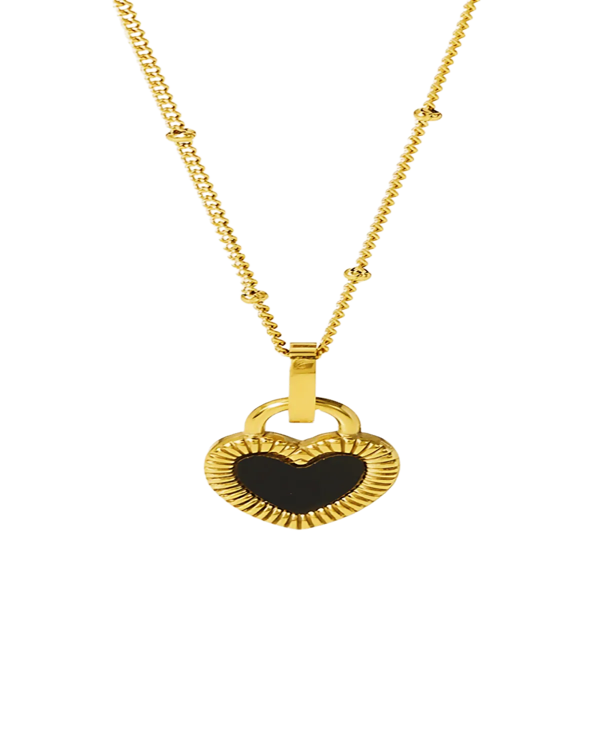 18K Pearl Heart Pendant Necklace