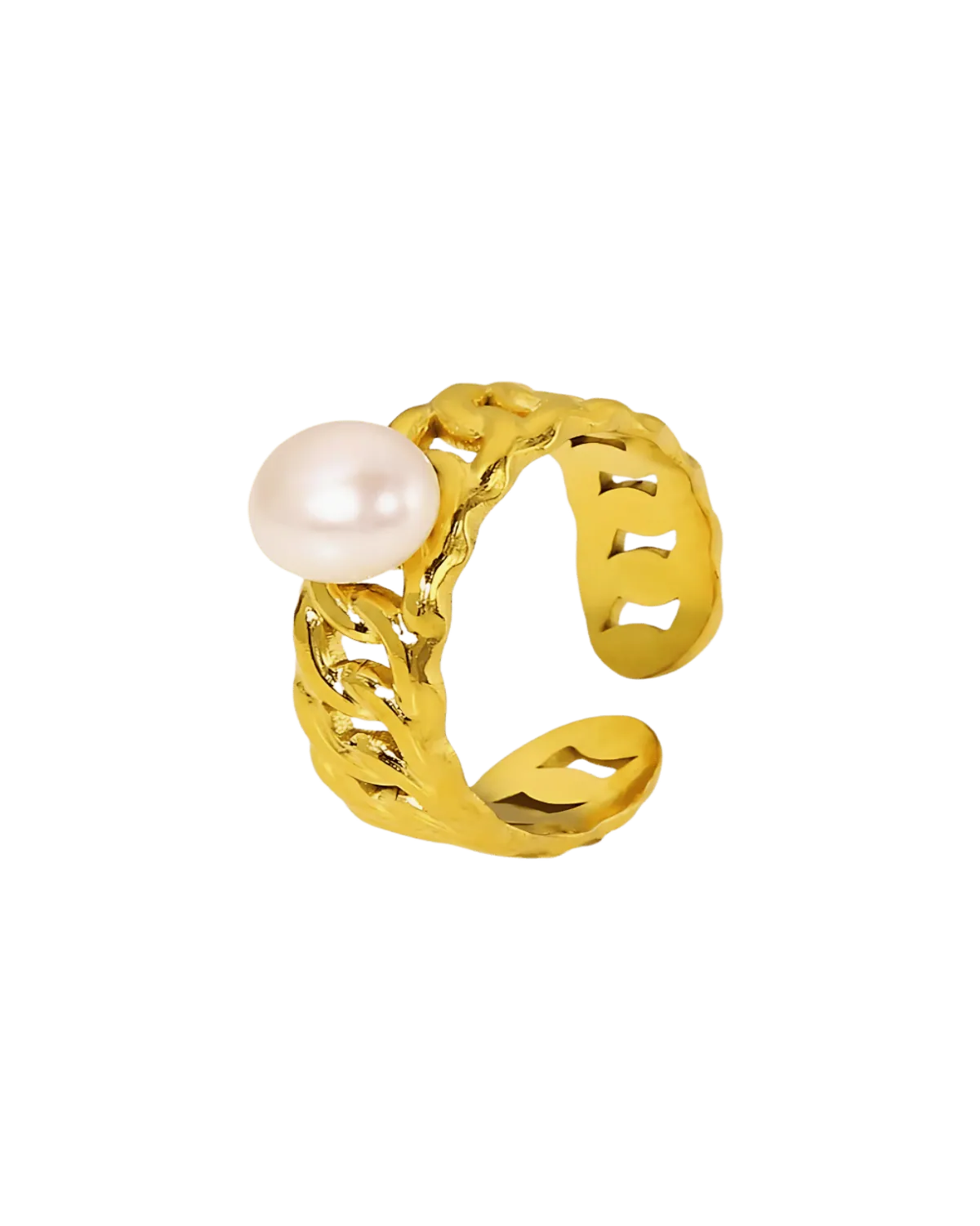 Mason & Madison Co. 18K Pearl Open Ring - MADISON PEARL DUET™