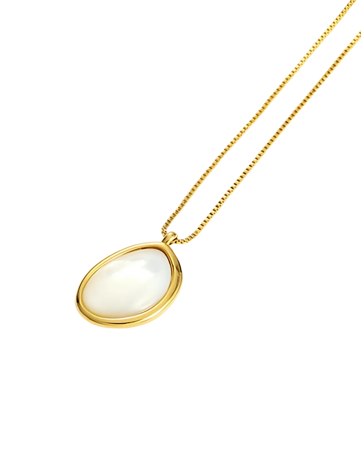 18K Pearl Pendant Necklace - Love Me Oval