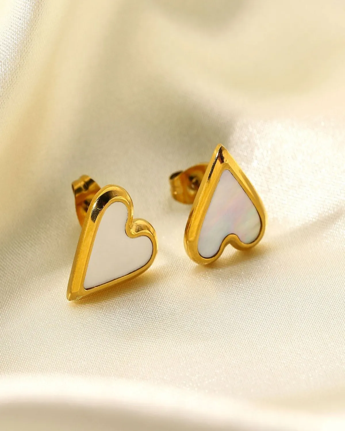 Mason & Madison Co. 18K Shell Heart Stud Earrings - Love Me