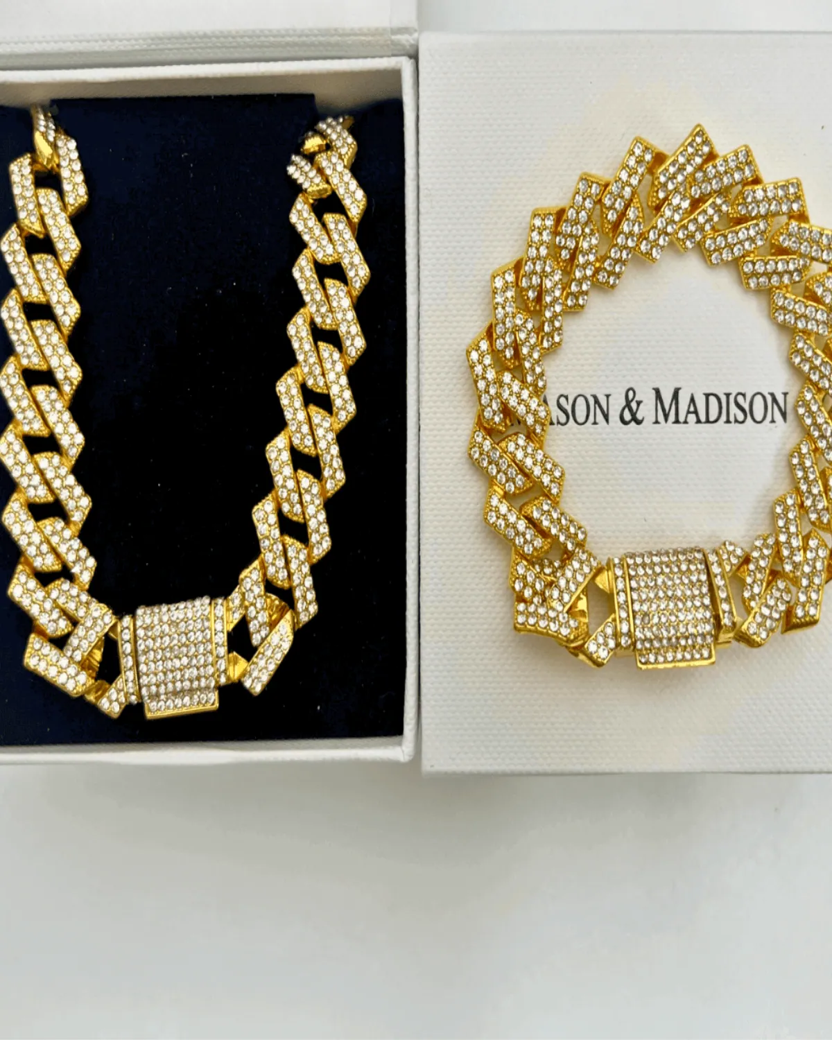Best Trending 18K Diamond Gold Chain Necklace Bracelet Set Gift on Sale for Women, Lady, Mother, Wife