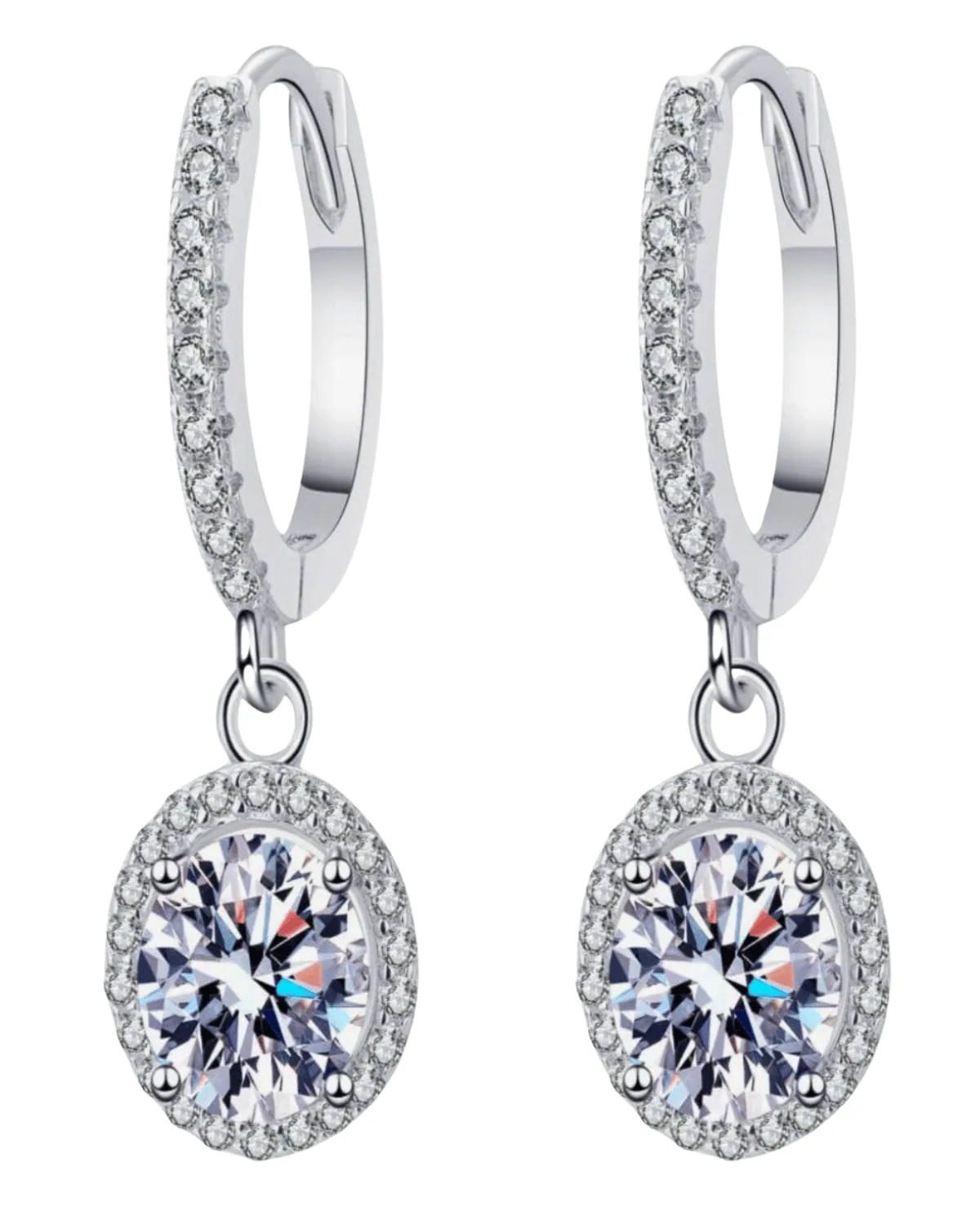 Best Trending 2 Carat Diamond Round Drop Earrings Gift on Sale for Women, Lady, Mother, Wife