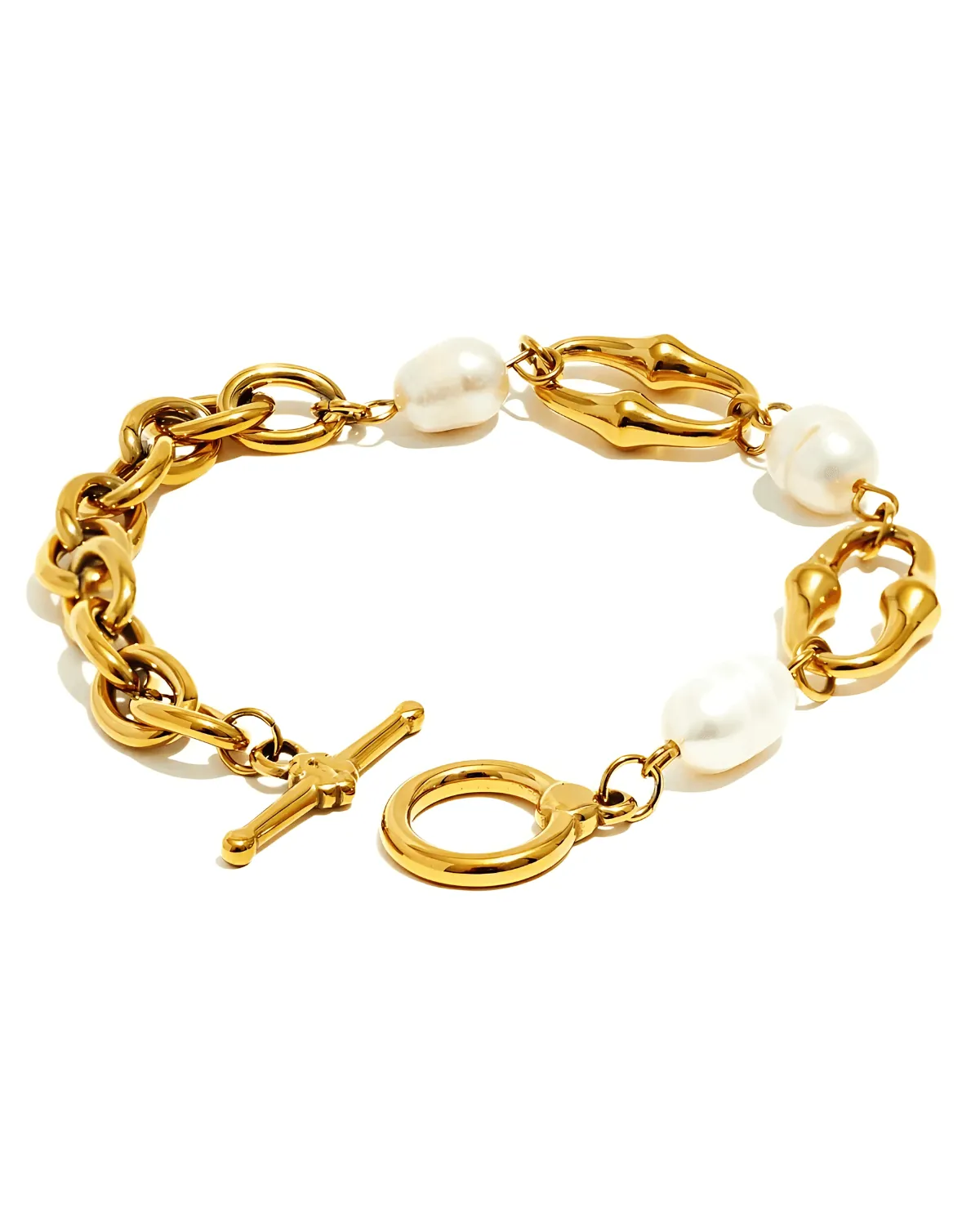 Pearl Silver Chain Bracelet