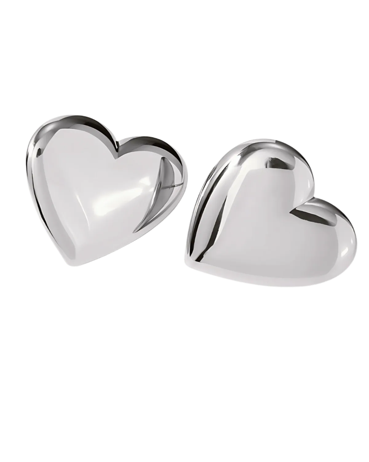 Silver Heart Stud Earrings