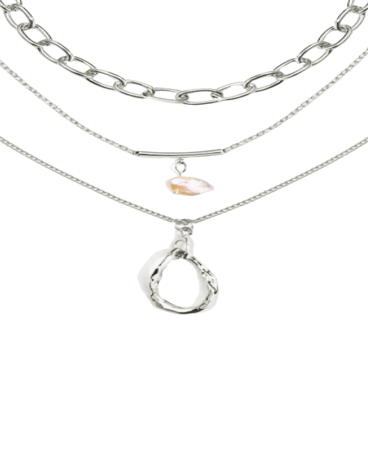 Silver Layered Necklace - Want To Know You Better