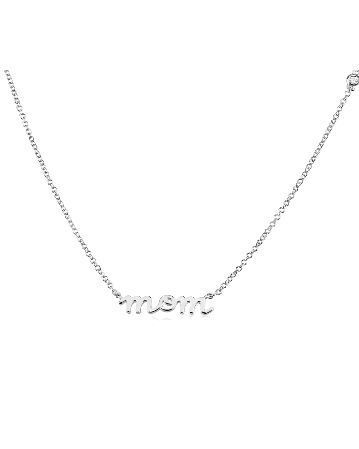 Silver MOM Pendant Necklace