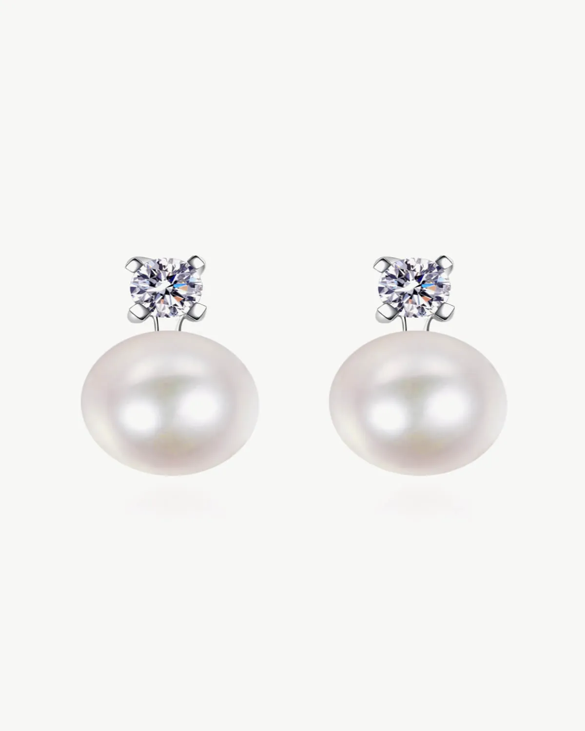 0.5 Carat Diamond Pearl Stud Earrings