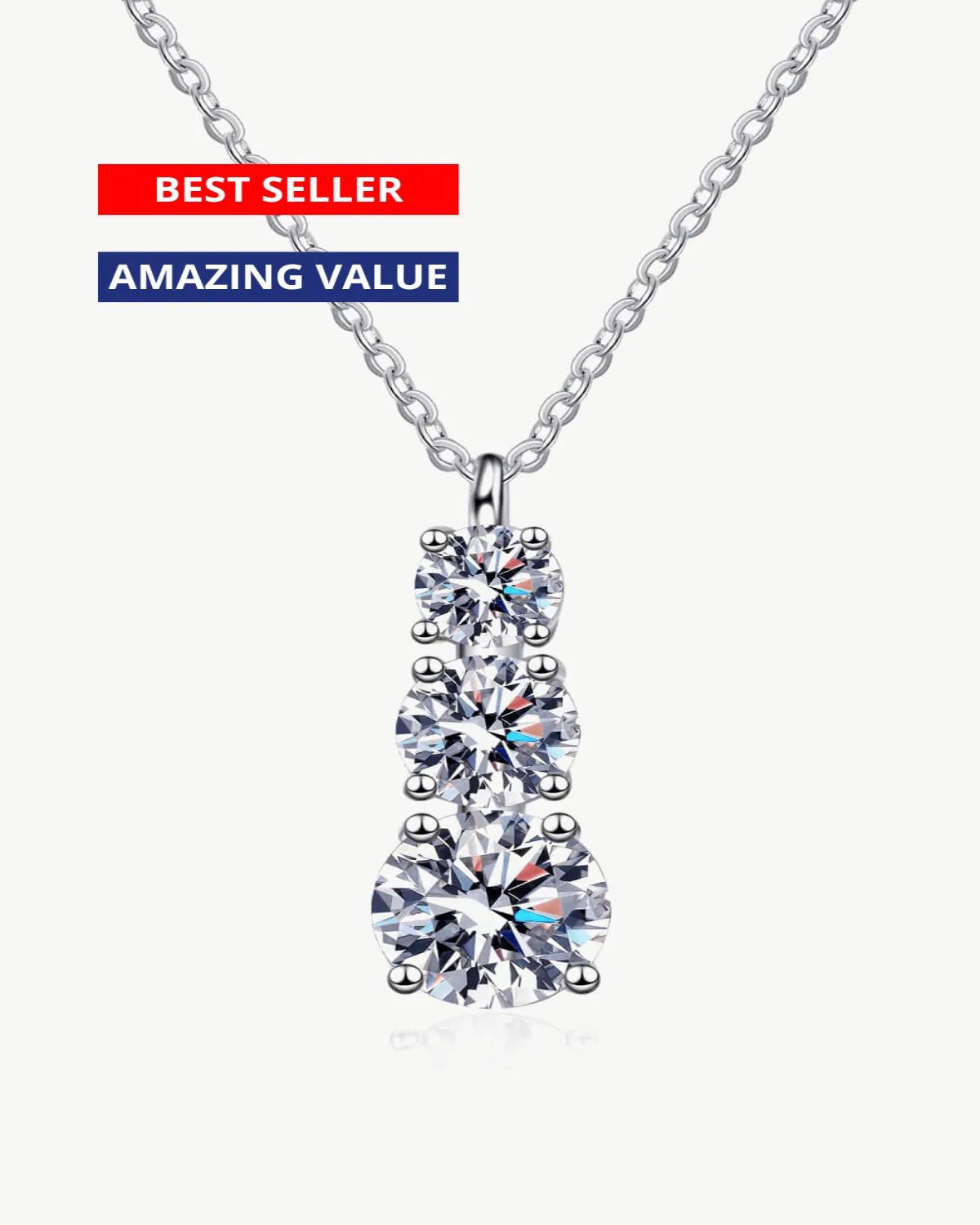 1.8 Carat Diamond Pendant Necklace - MASON TENNIS™ Triple-Pendant