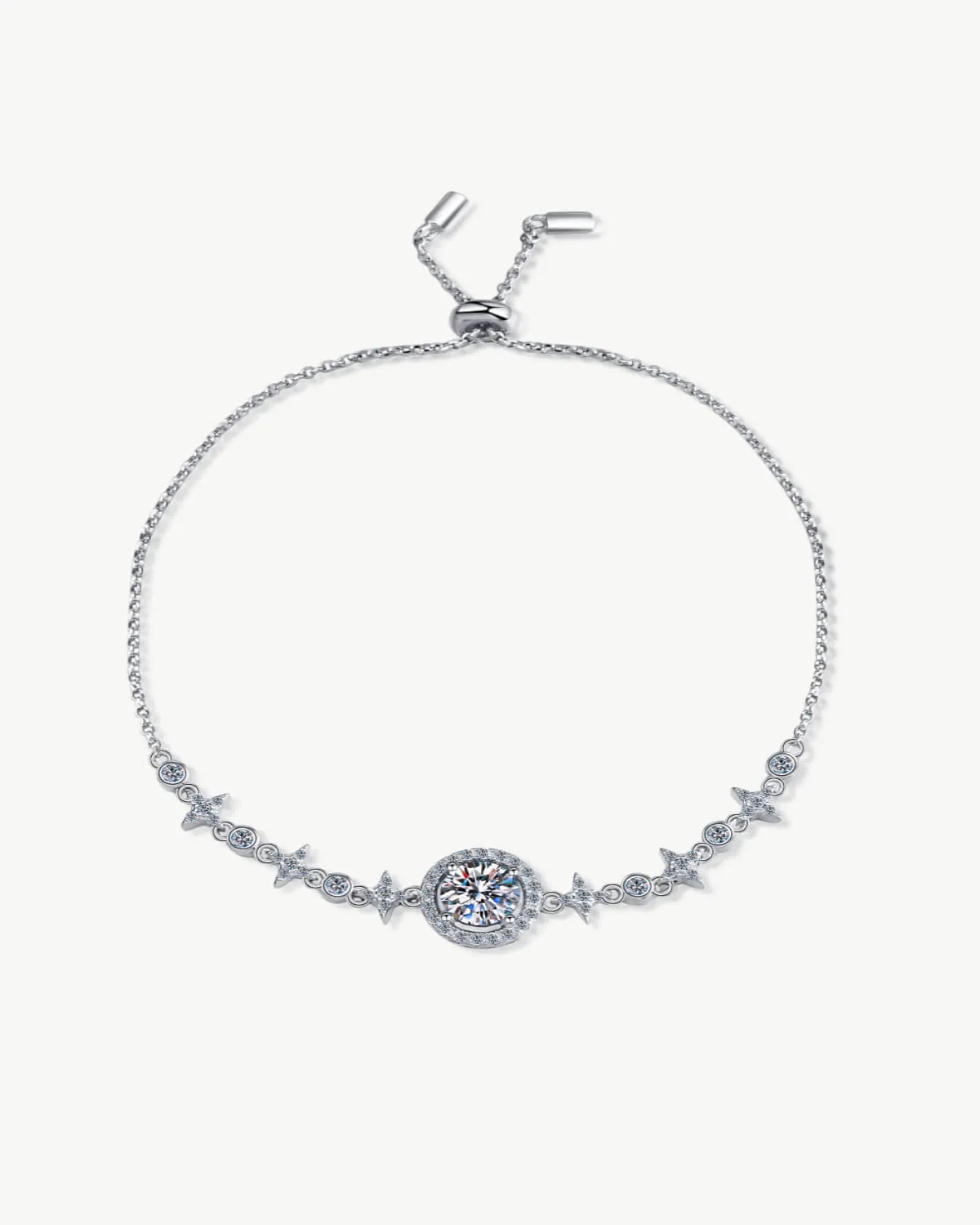 1 Carat Diamond Adjustable Round Charm Bracelet - Show You The Way