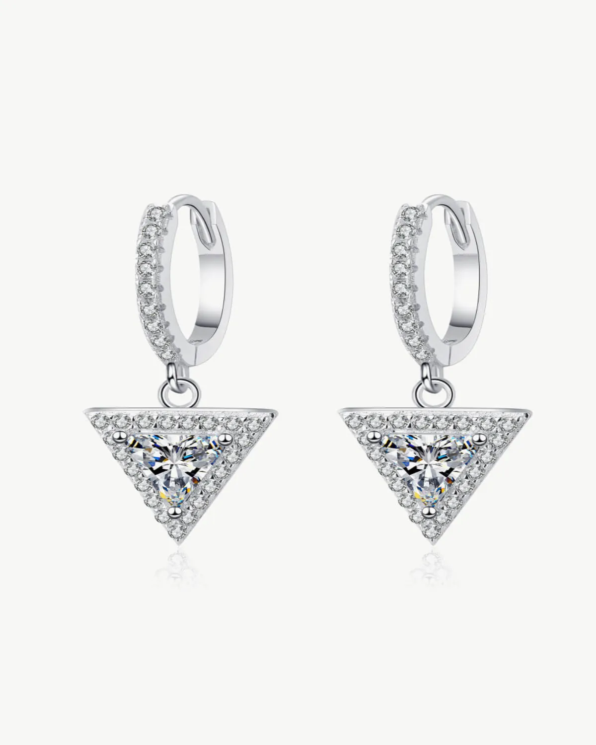 1 Carat Diamond Drop Earrings - Triangle
