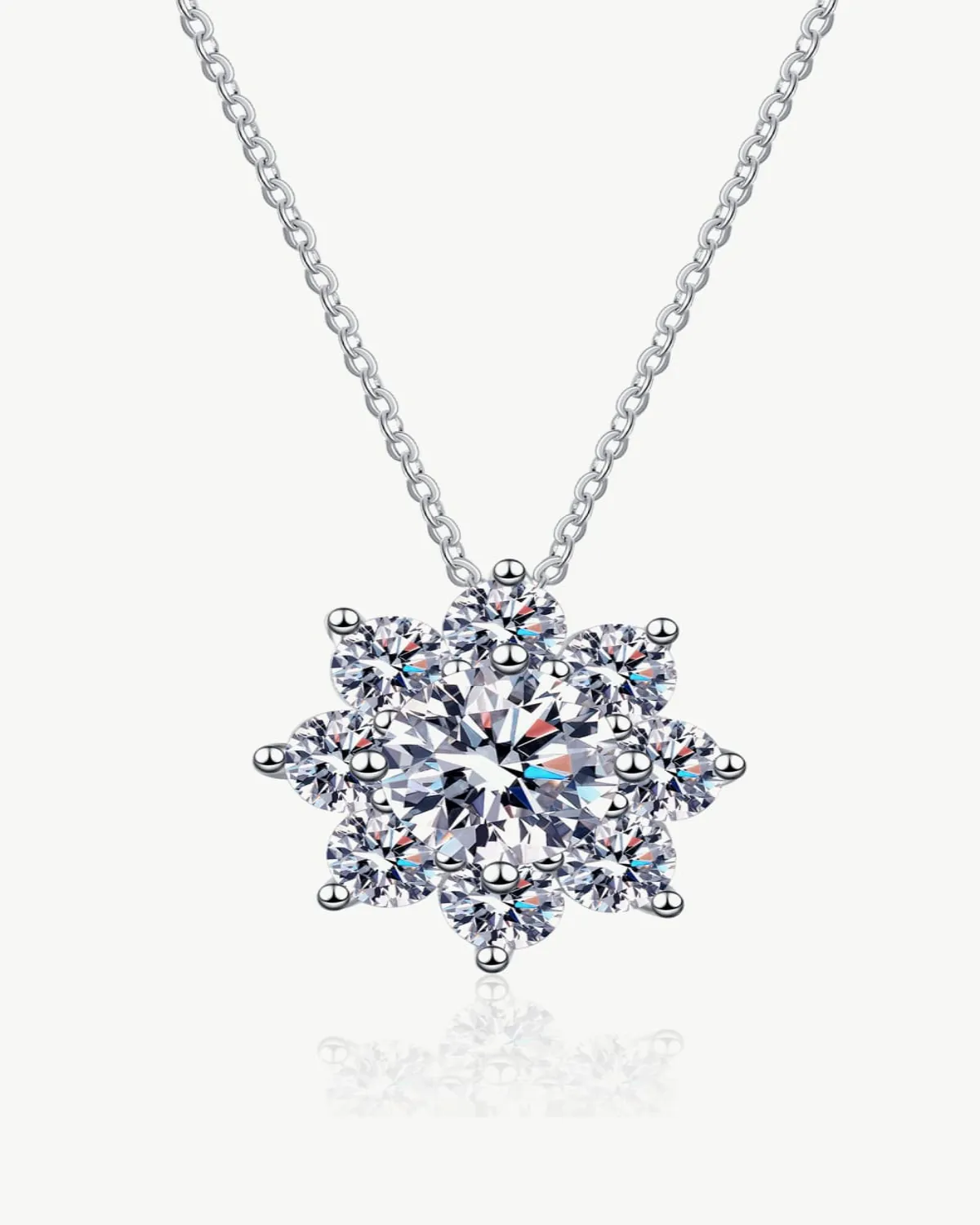 1 Carat Diamond Pendant Necklace - Floral