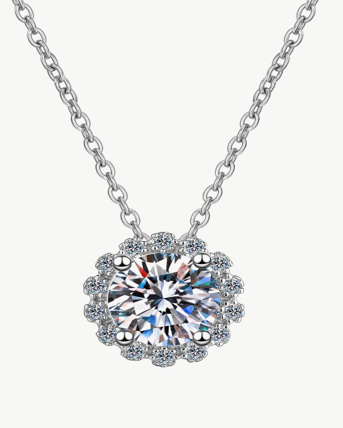 1 Carat Diamond Pendant Necklace - Flower