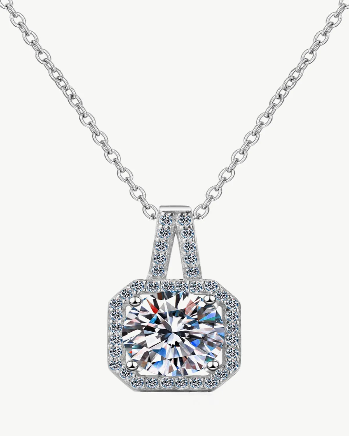 1 Carat Diamond Pendant Necklace - Halo One Love