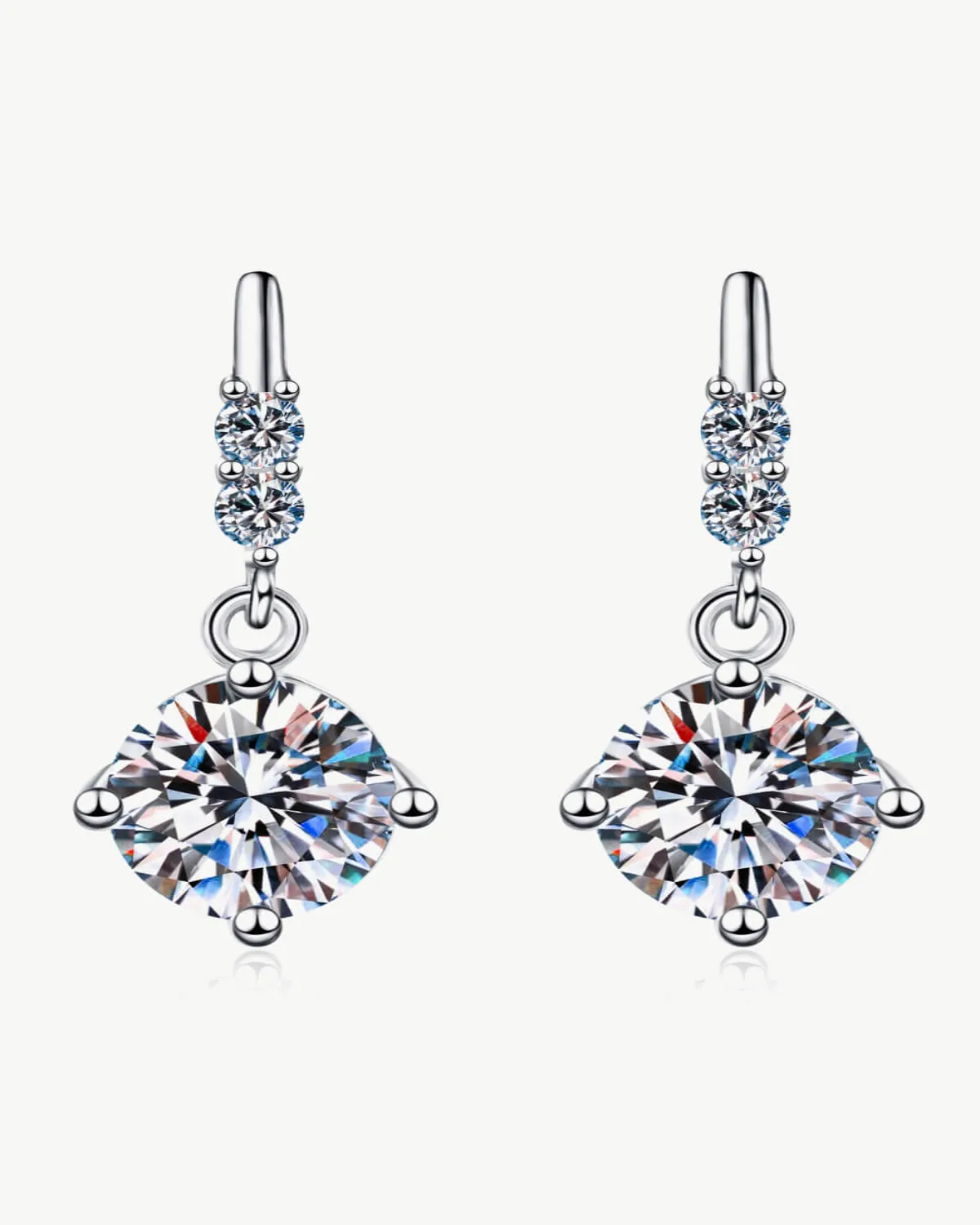 1 Carat Diamond Round Drop Earrings