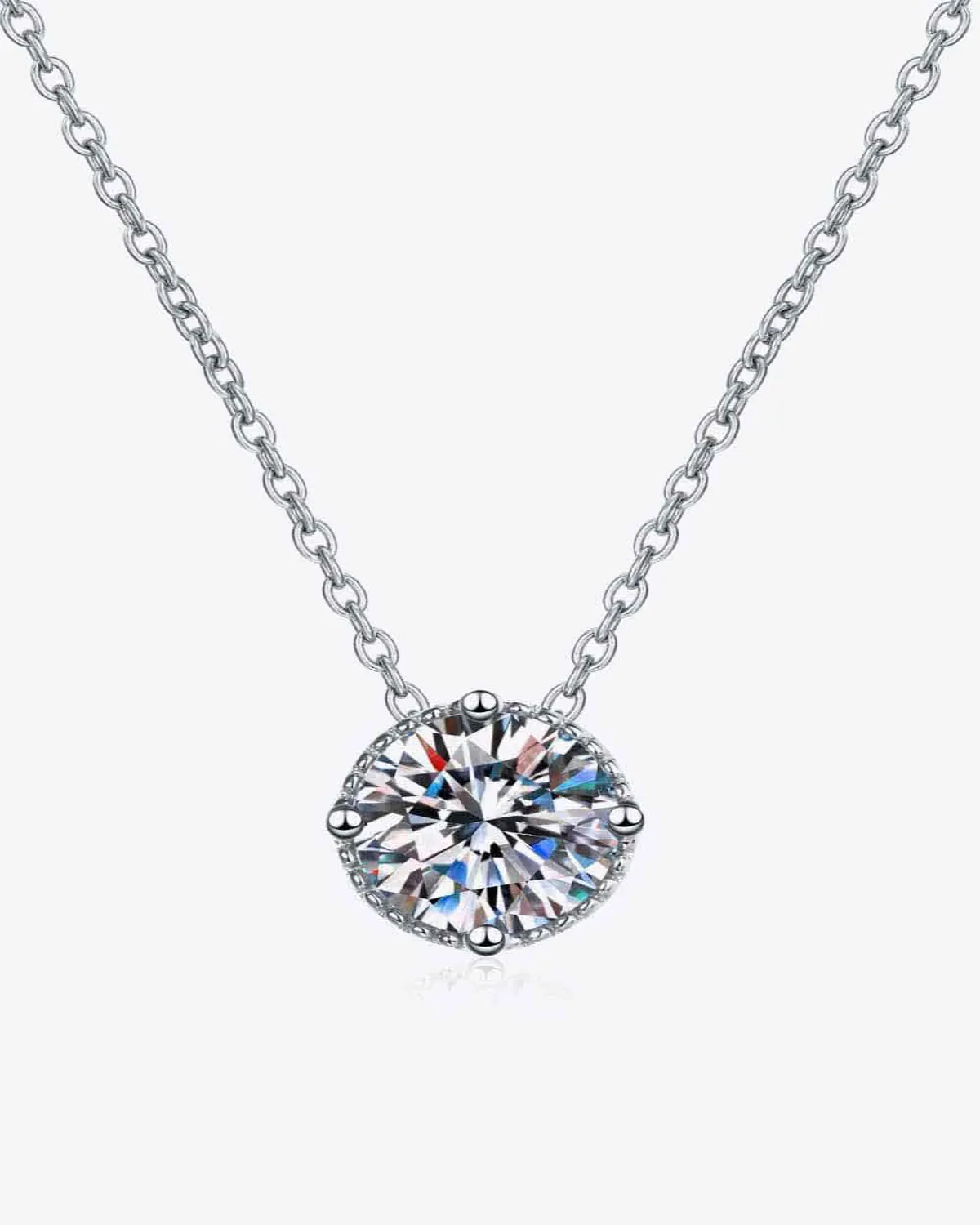 1 Carat Diamond Round Pendant Necklace