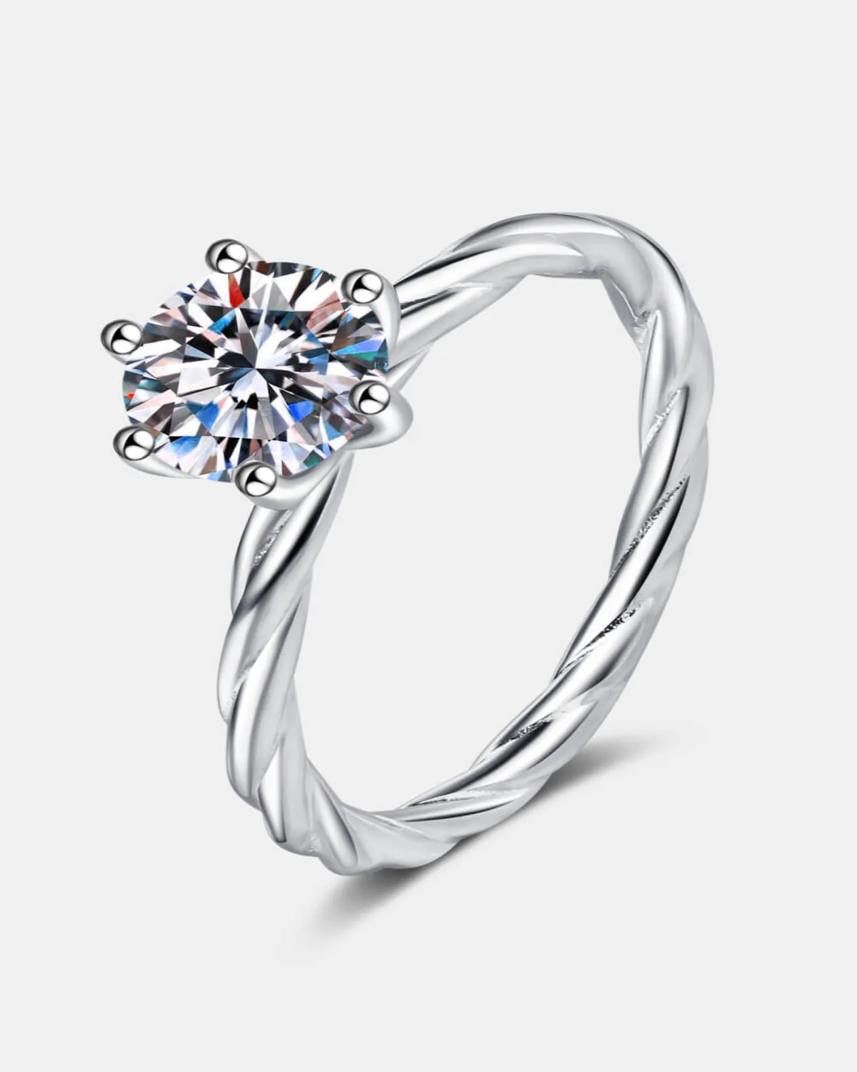 1 Carat Diamond Round Ring - 6-Prong Twisted