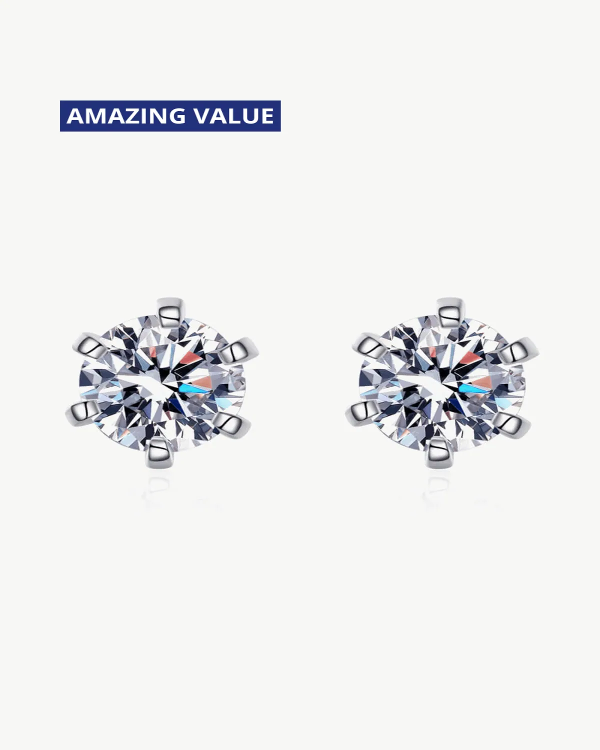 2 Carat Diamond Round Stud Earrings