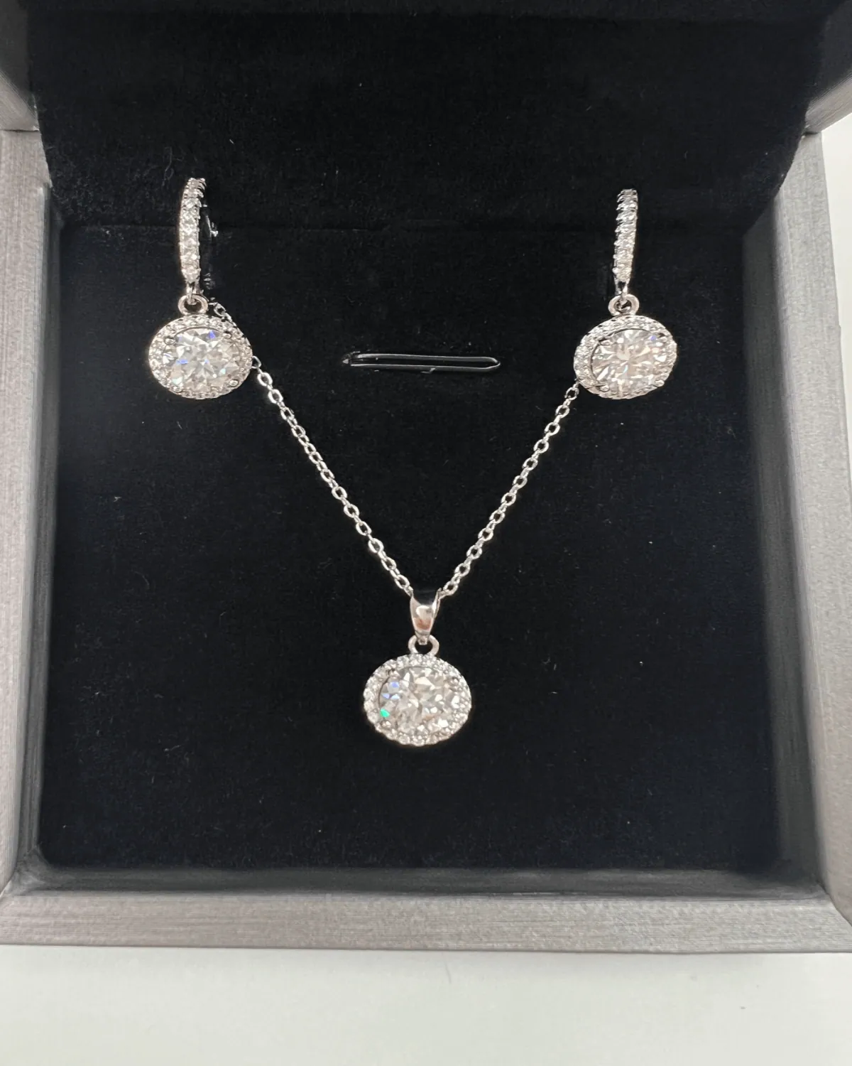 Diamond Necklace Earrings Bundle Set - Chance to Charm